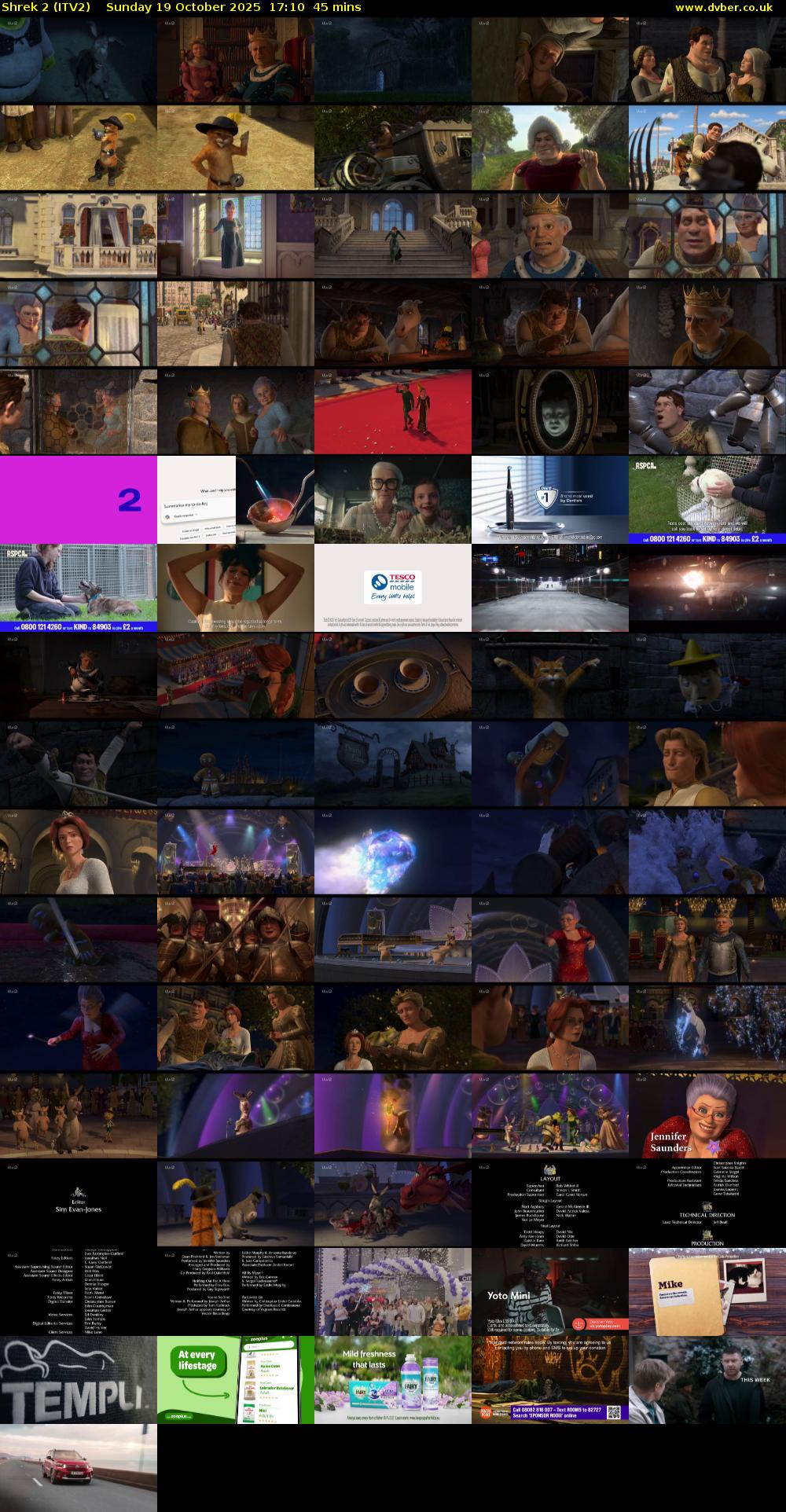 Shrek 2 (ITV2) Sunday 19 October 2025 17:10 - 17:55