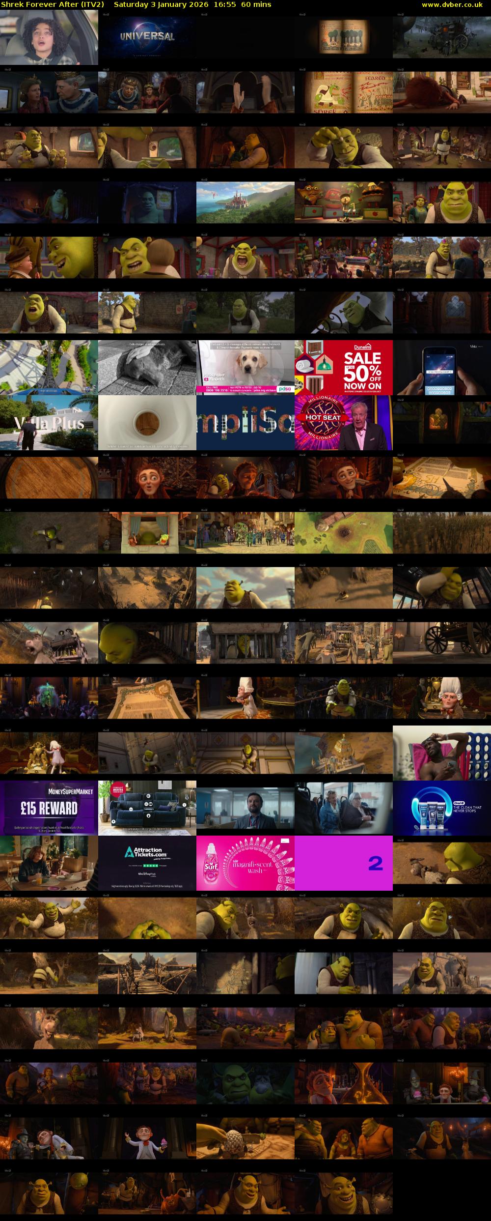 Shrek Forever After (ITV2) Saturday 3 January 2026 16:55 - 17:55