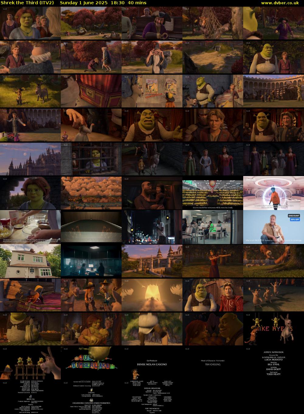 Shrek the Third (ITV2) Sunday 1 June 2025 18:30 - 19:10