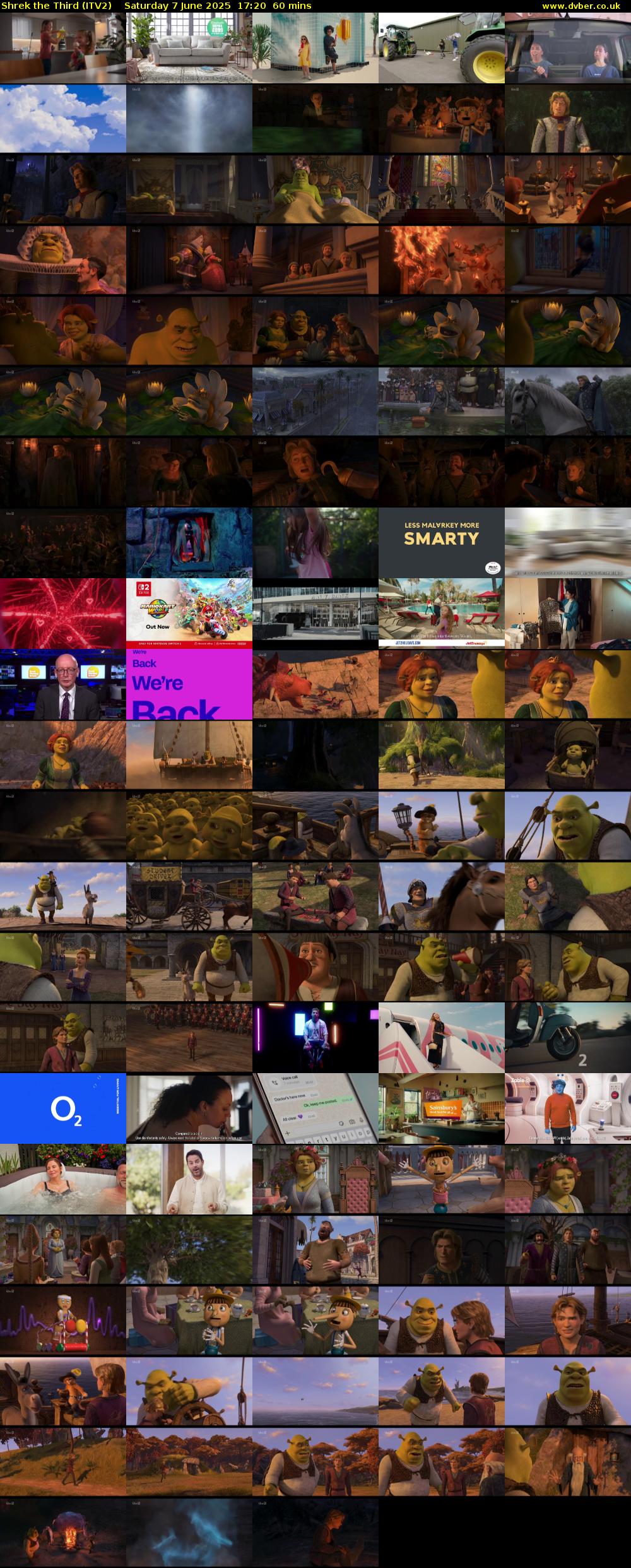 Shrek the Third (ITV2) Saturday 7 June 2025 17:20 - 18:20