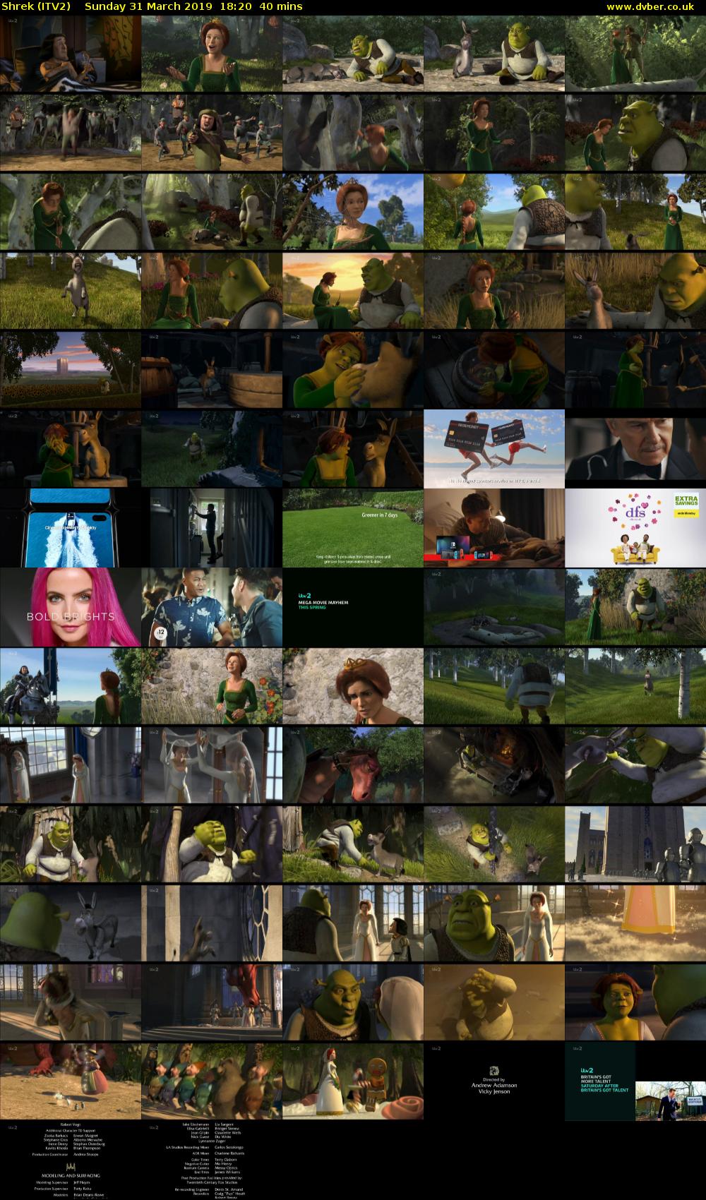 Shrek (ITV2) Sunday 31 March 2019 18:20 - 19:00