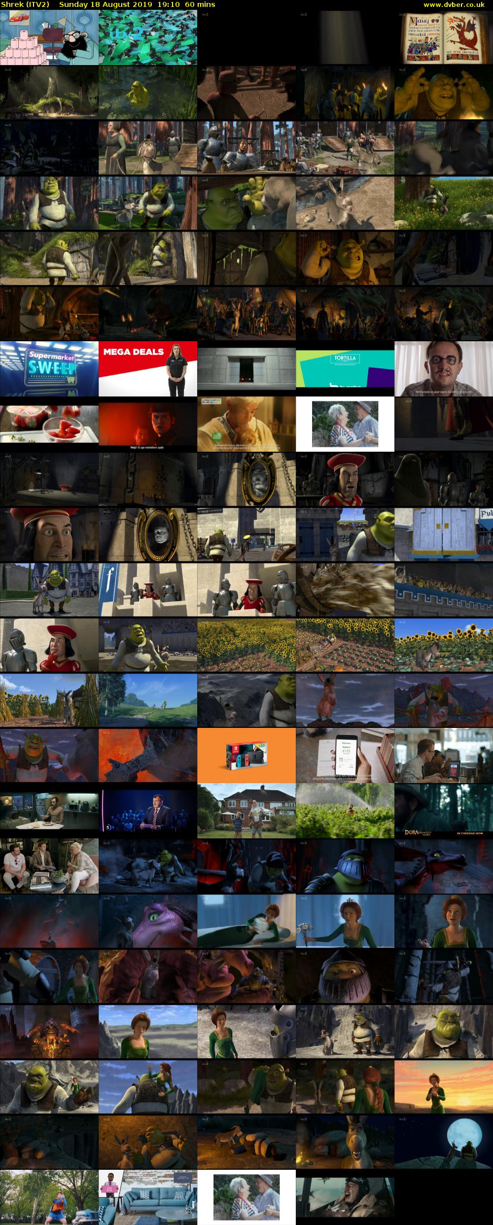 Shrek (ITV2) Sunday 18 August 2019 19:10 - 20:10