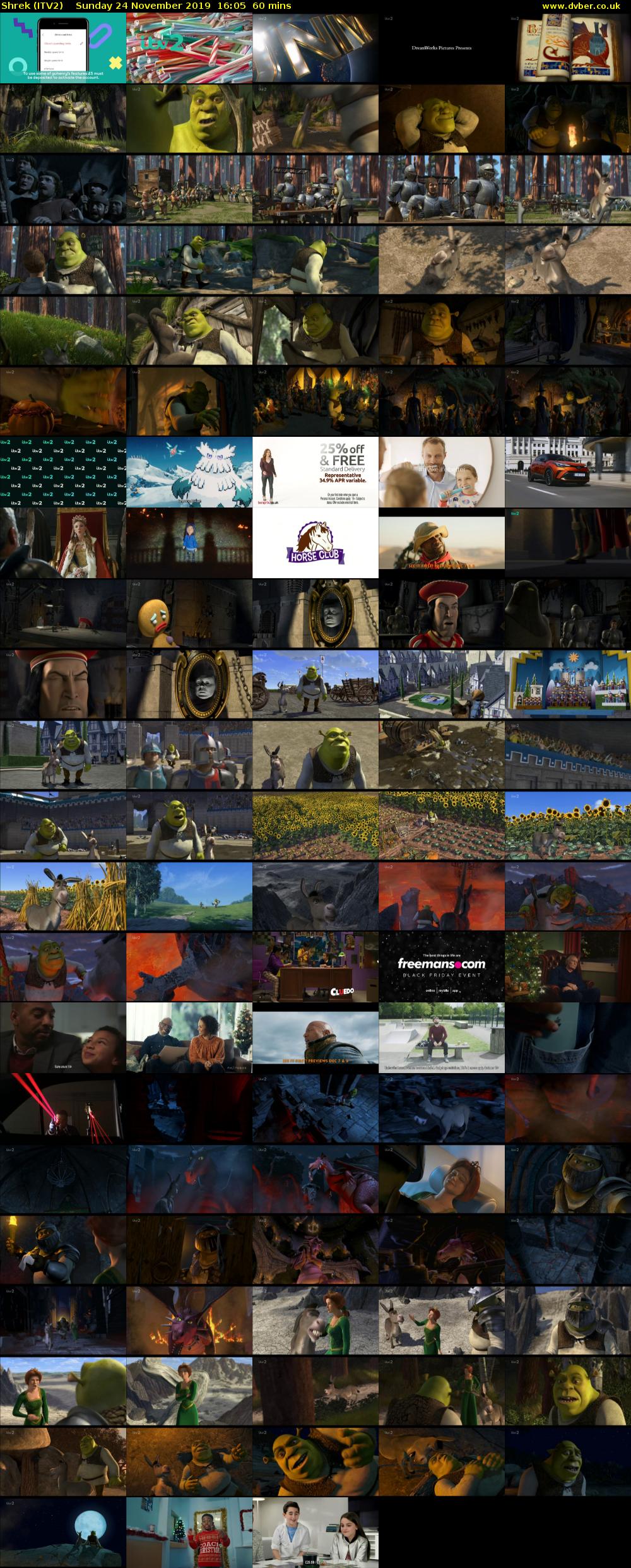 Shrek (ITV2) Sunday 24 November 2019 16:05 - 17:05