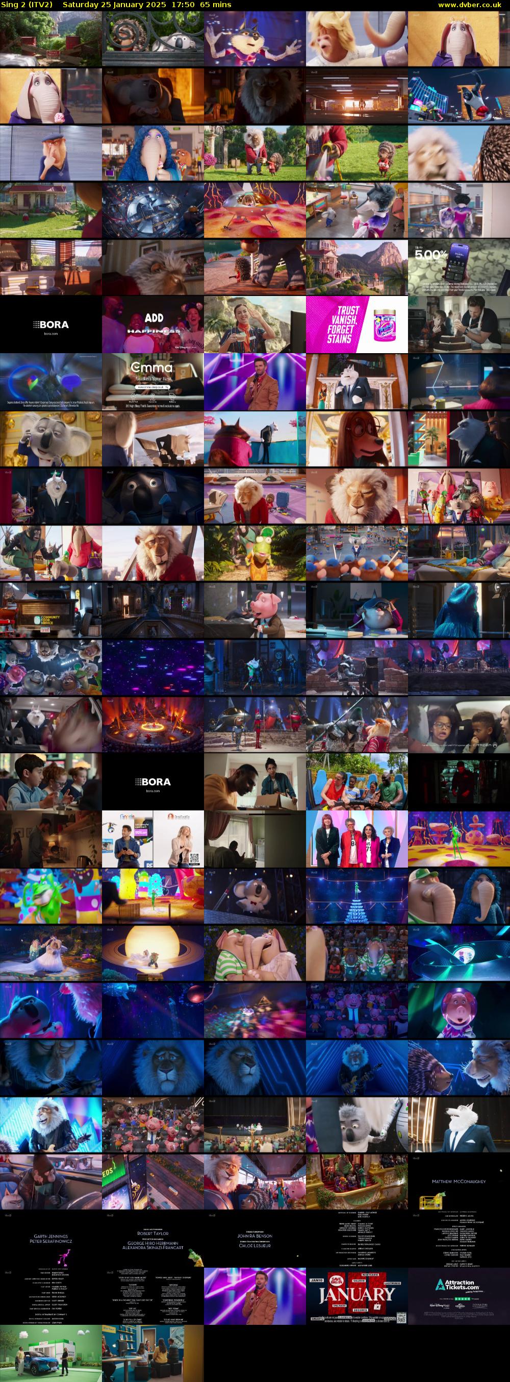Sing 2 (ITV2) Saturday 25 January 2025 17:50 - 18:55