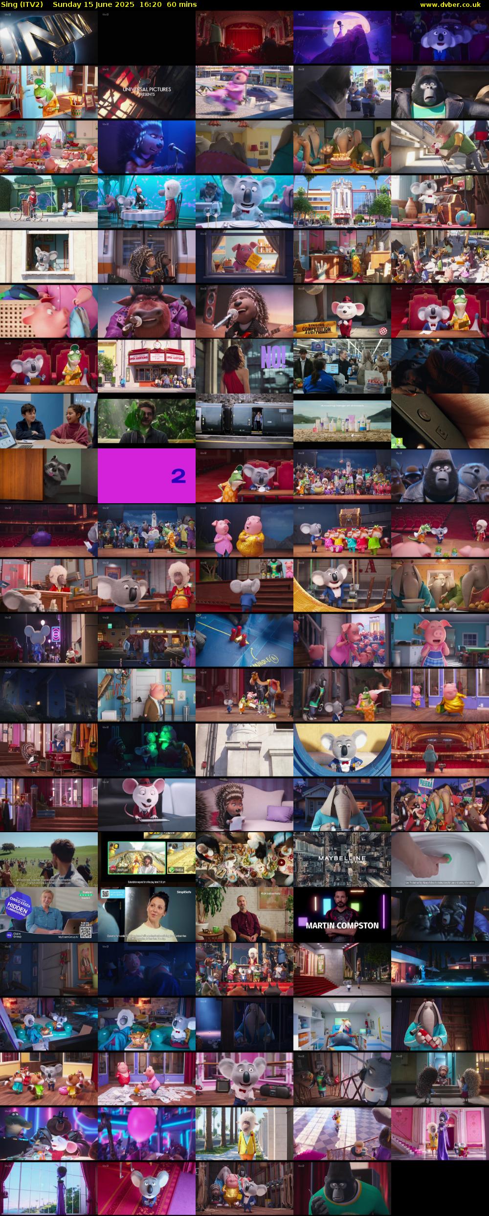 Sing (ITV2) Sunday 15 June 2025 16:20 - 17:20