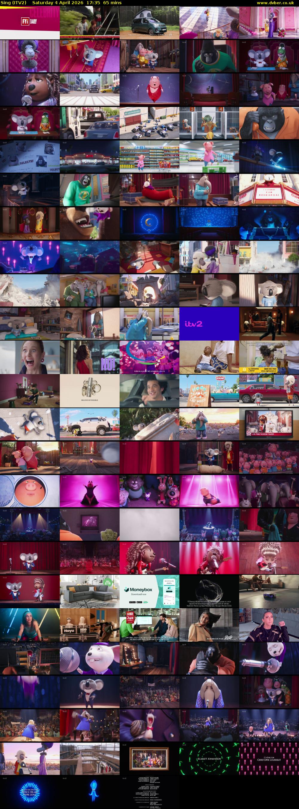 Sing (ITV2) Saturday 4 April 2026 17:35 - 18:40