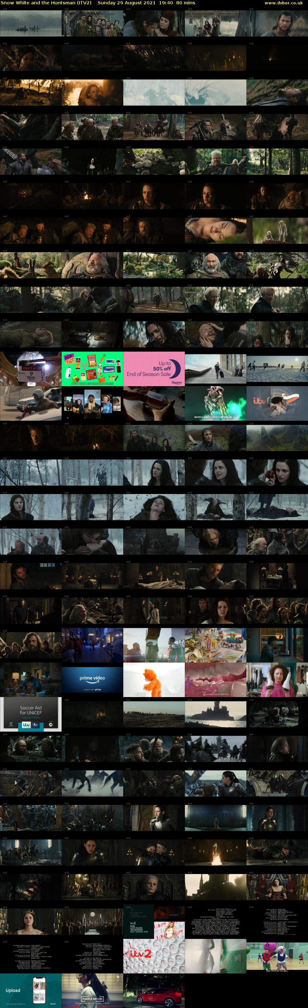 Snow White and the Huntsman (ITV2) Sunday 29 August 2021 19:40 - 21:00