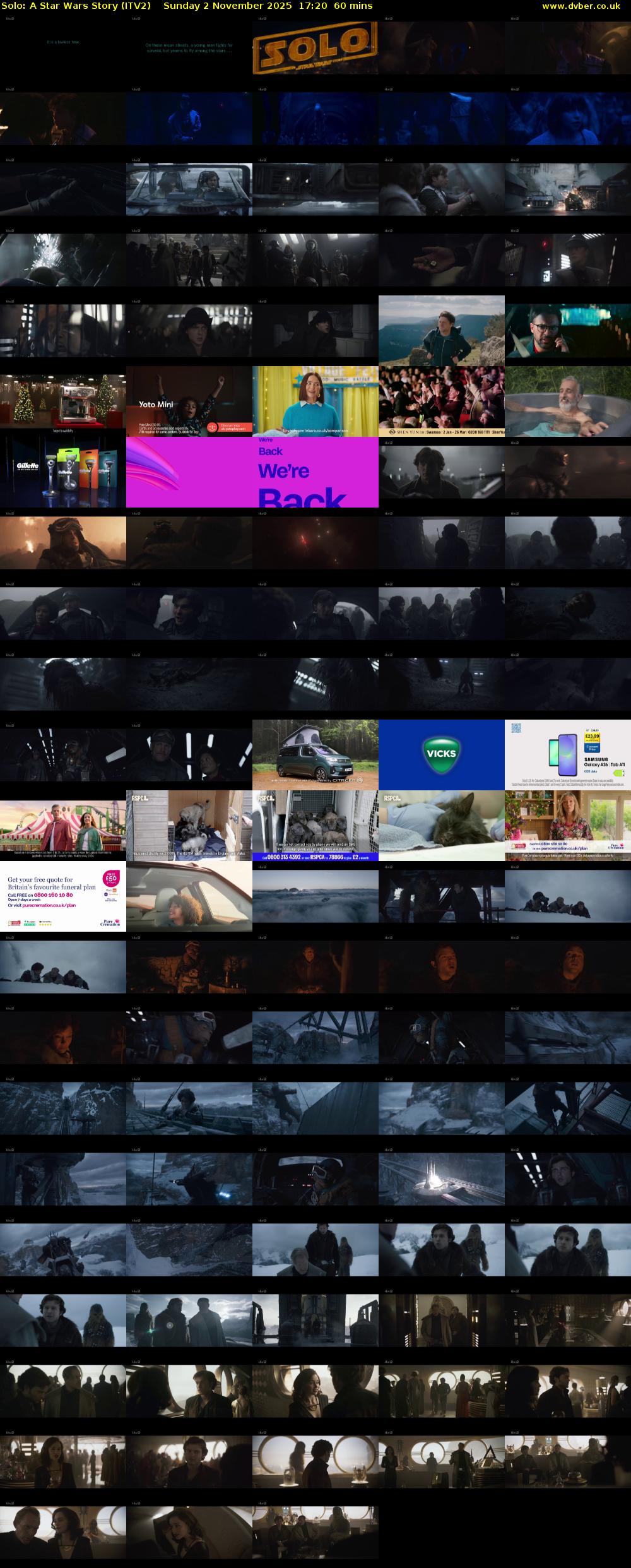 Solo: A Star Wars Story (ITV2) Sunday 2 November 2025 17:20 - 18:20