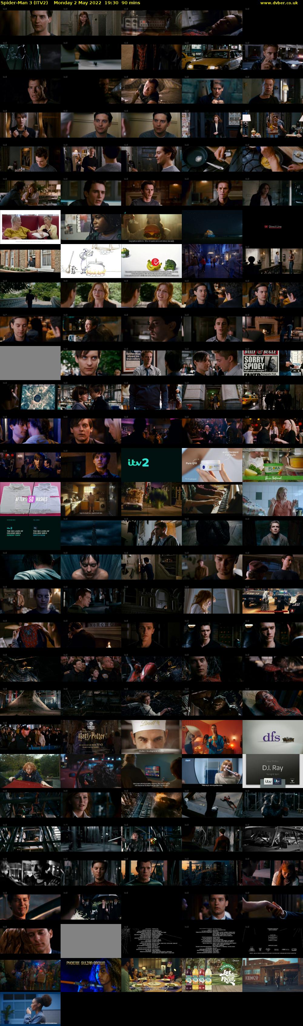 Spider-Man 3 (ITV2) Monday 2 May 2022 19:30 - 21:00