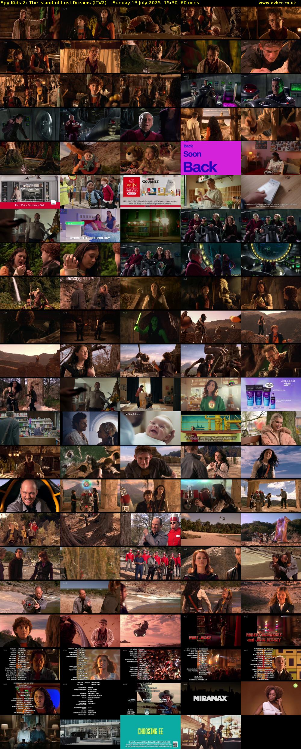 Spy Kids 2: The Island of Lost Dreams (ITV2) Sunday 13 July 2025 15:30 - 16:30