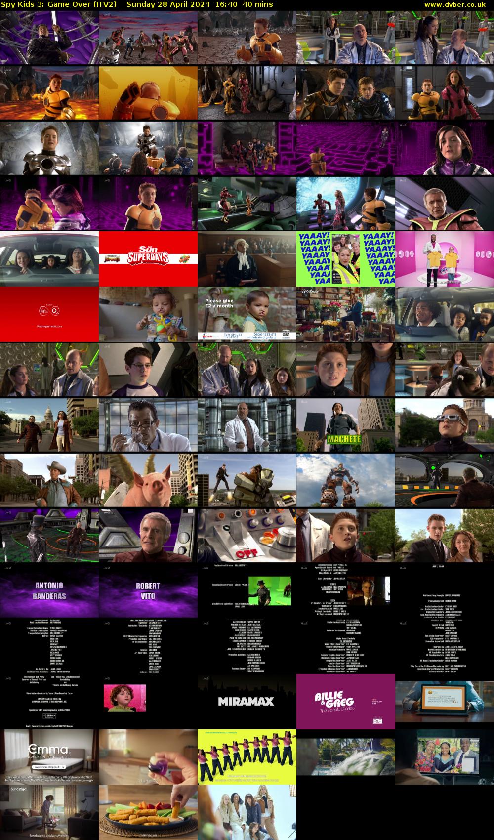 Spy Kids 3: Game Over (ITV2) Sunday 28 April 2024 16:40 - 17:20
