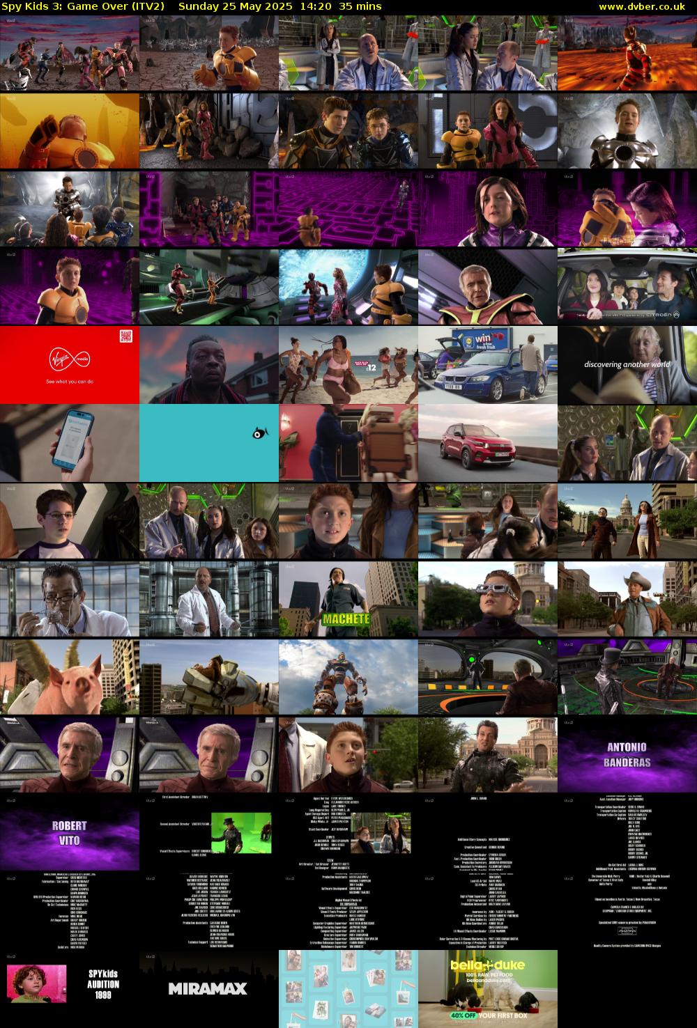 Spy Kids 3: Game Over (ITV2) Sunday 25 May 2025 14:20 - 14:55
