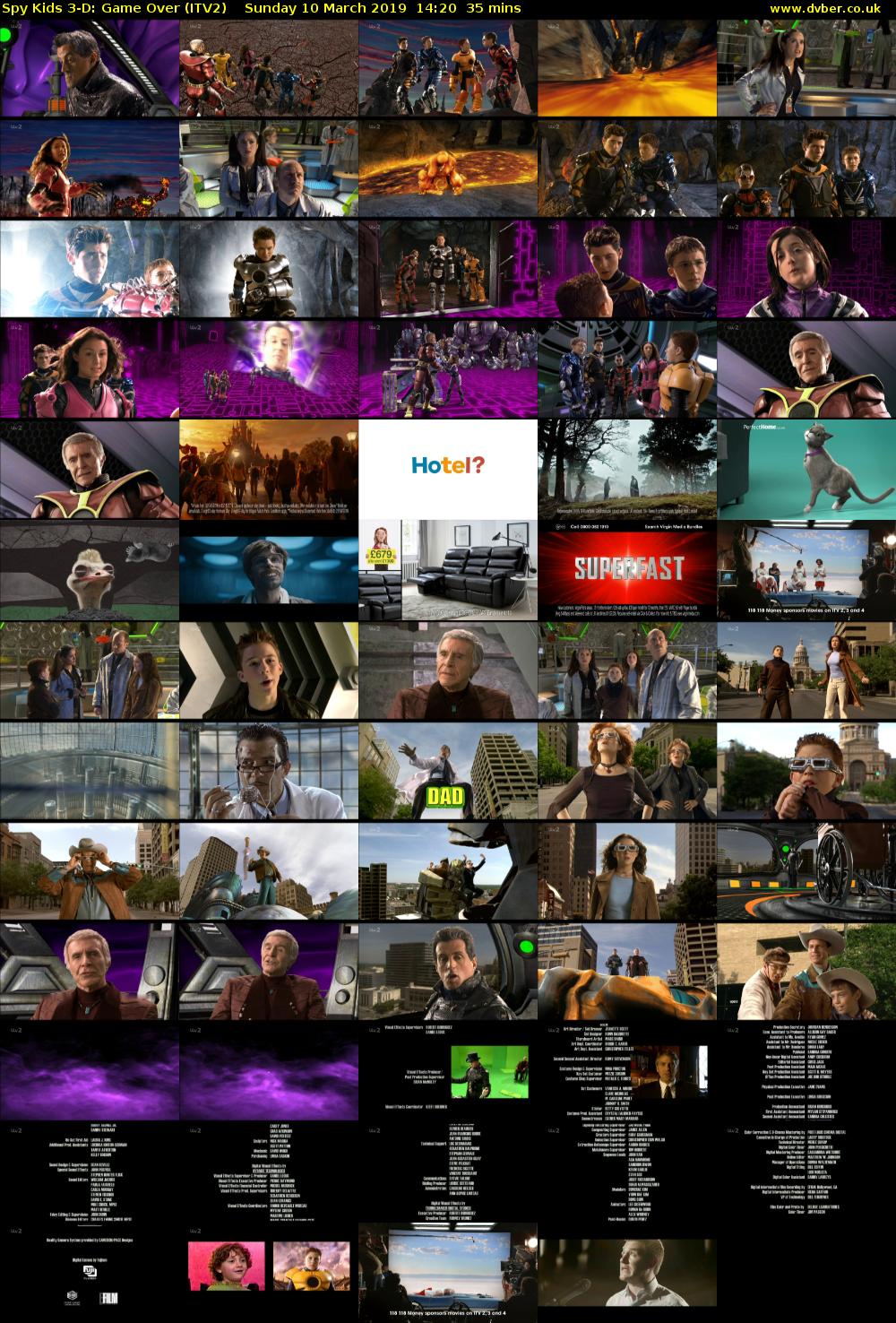Spy Kids 3-D: Game Over (ITV2) Sunday 10 March 2019 14:20 - 14:55
