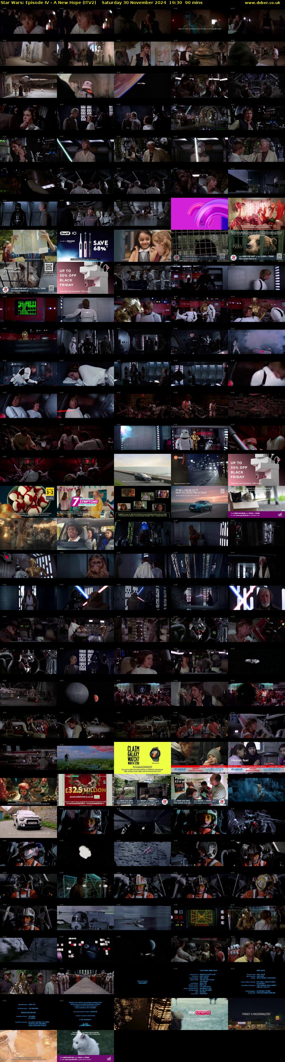 Star Wars: Episode IV - A New Hope (ITV2) Saturday 30 November 2024 19:30 - 21:00