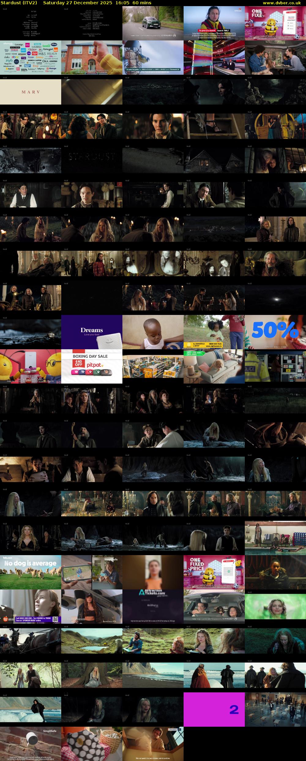 Stardust (ITV2) Saturday 27 December 2025 16:05 - 17:05
