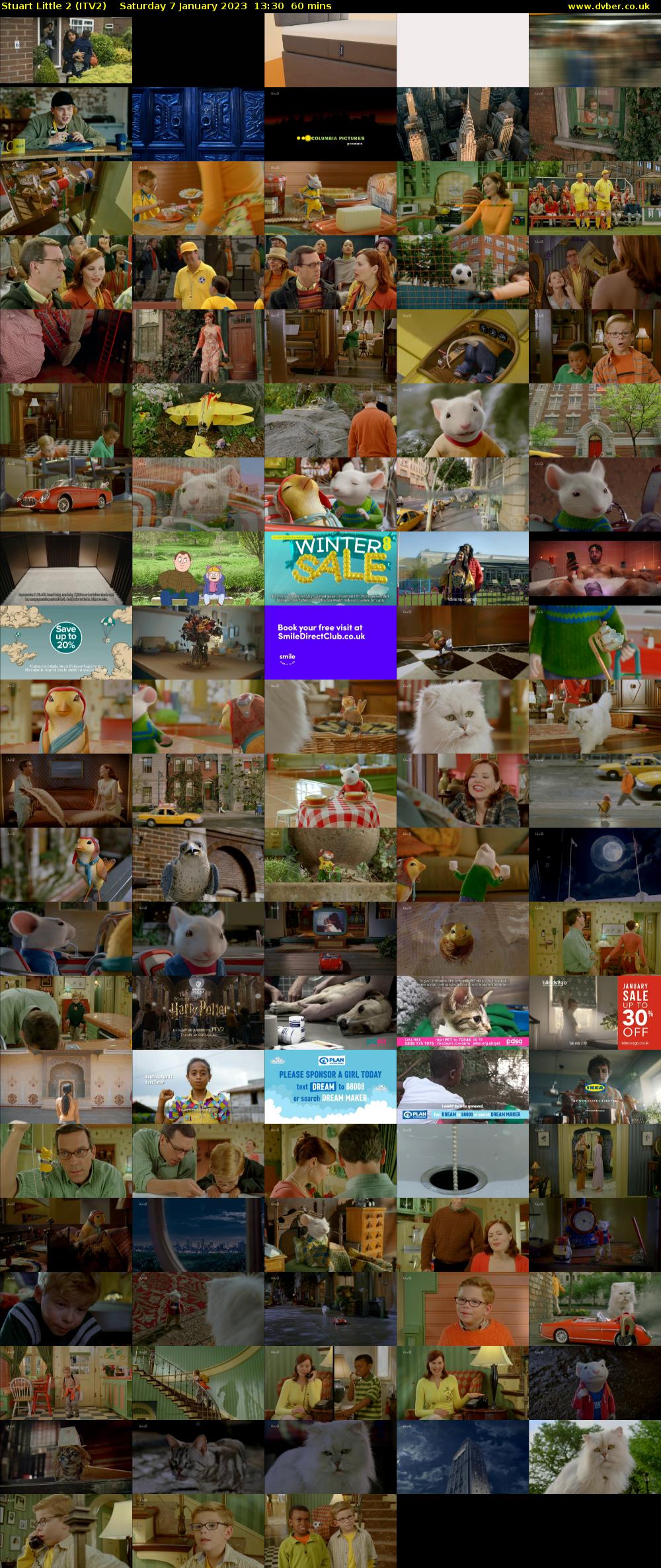 Stuart Little 2 (ITV2) Saturday 7 January 2023 13:30 - 14:30