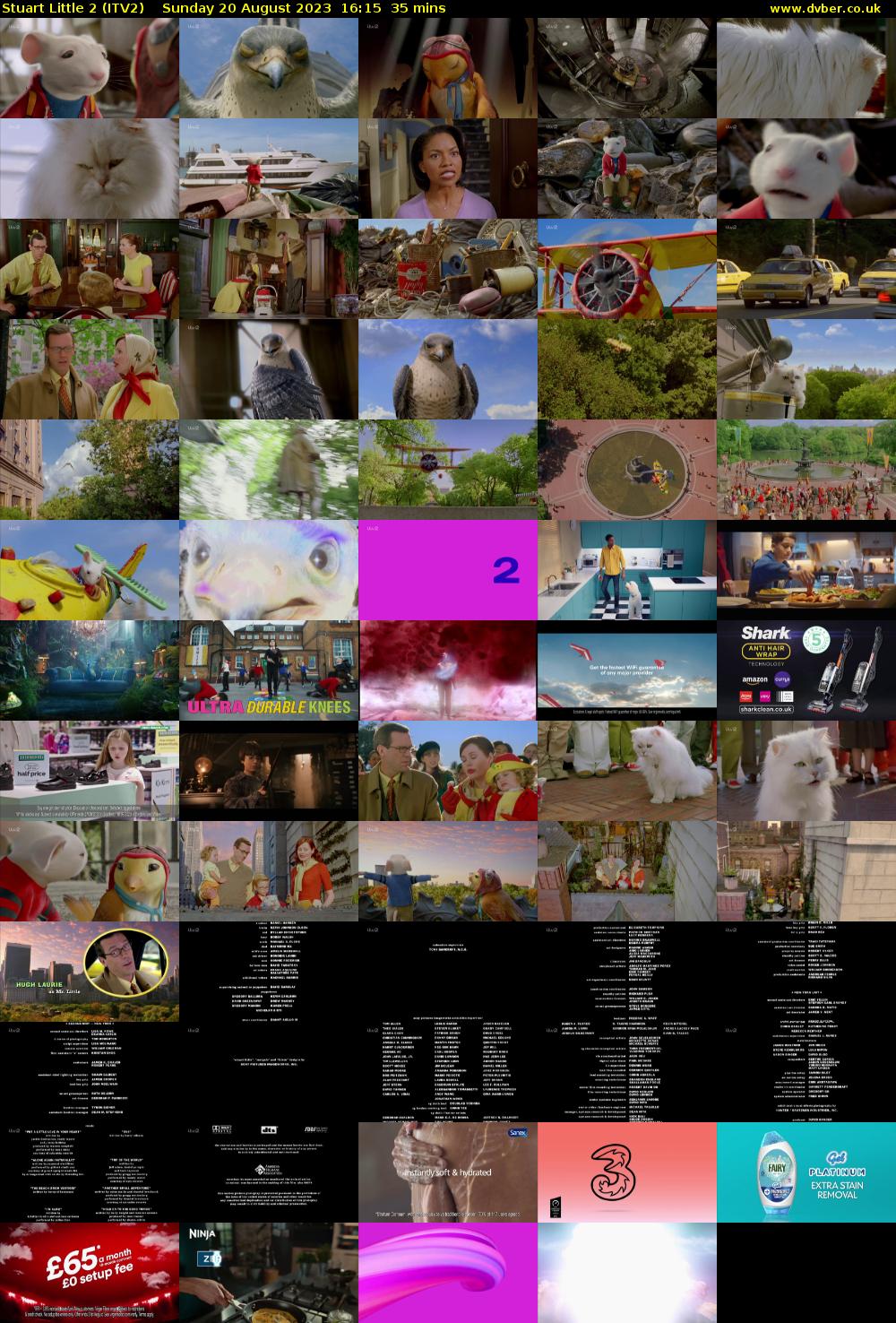 Stuart Little 2 (ITV2) Sunday 20 August 2023 16:15 - 16:50