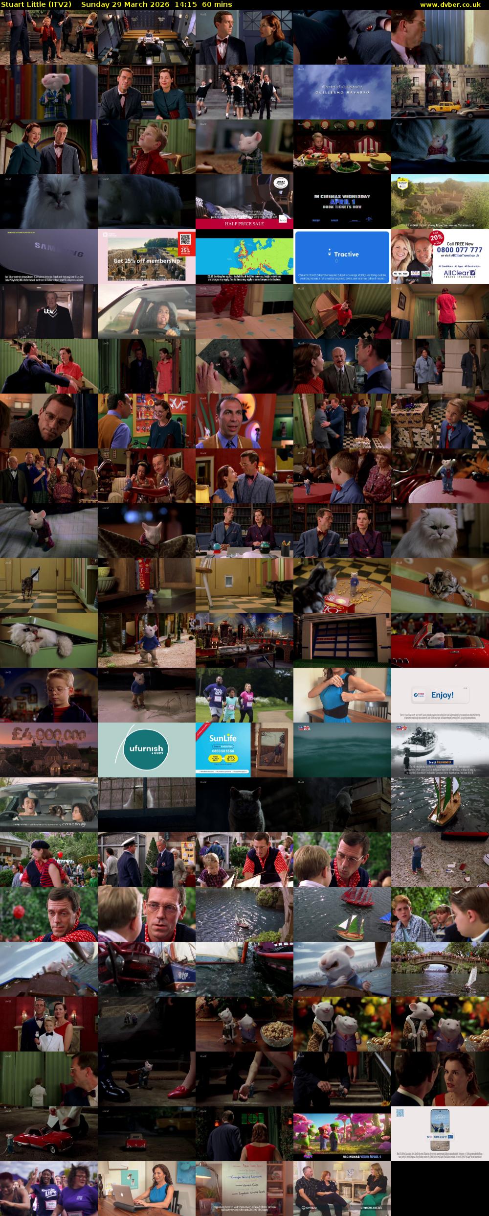 Stuart Little (ITV2) Sunday 29 March 2026 14:15 - 15:15