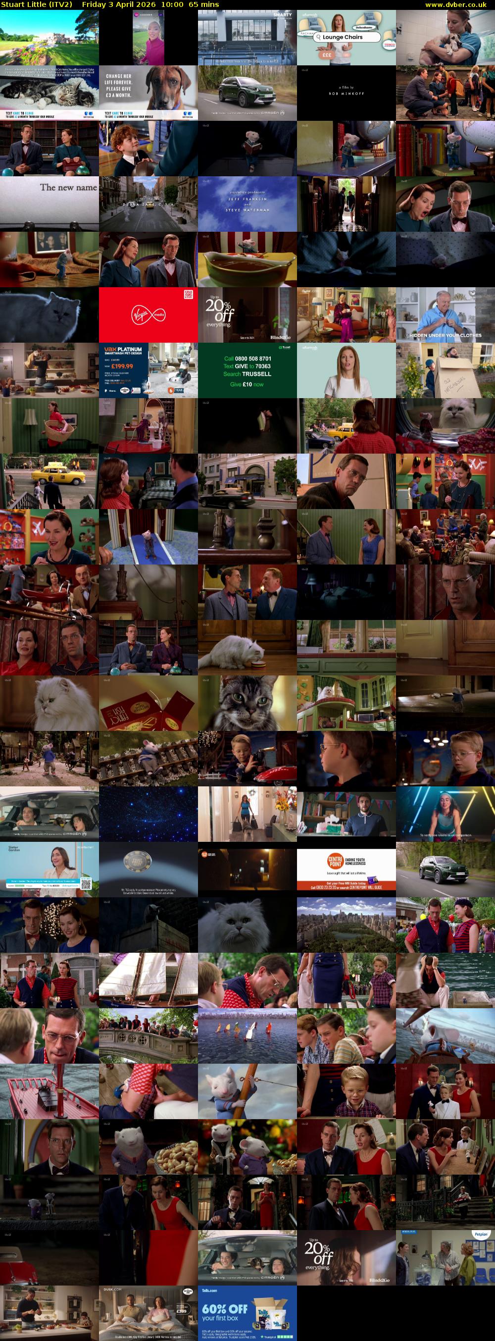 Stuart Little (ITV2) Friday 3 April 2026 10:00 - 11:05