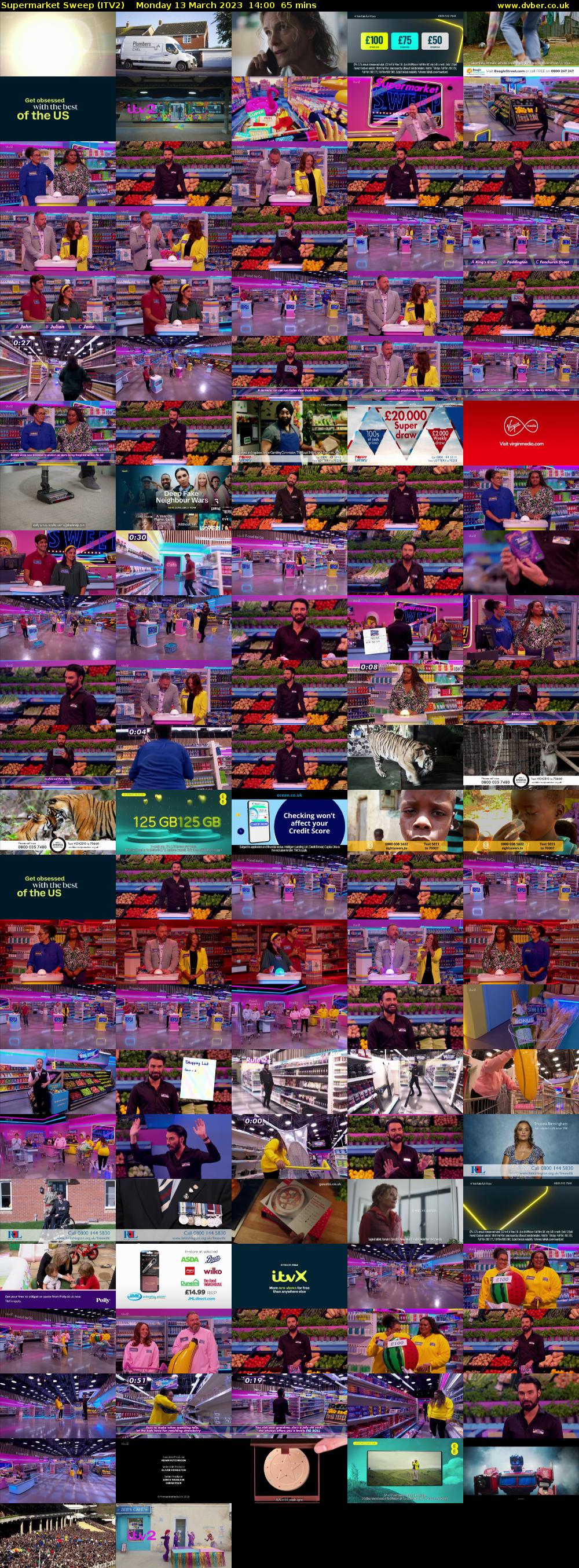 Supermarket Sweep (ITV2) Monday 13 March 2023 14:00 - 15:05