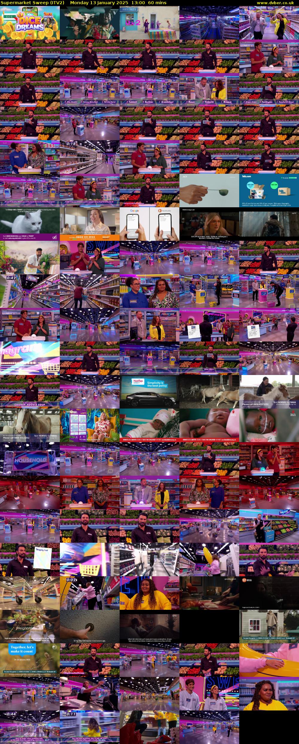 Supermarket Sweep (ITV2) Monday 13 January 2025 13:00 - 14:00