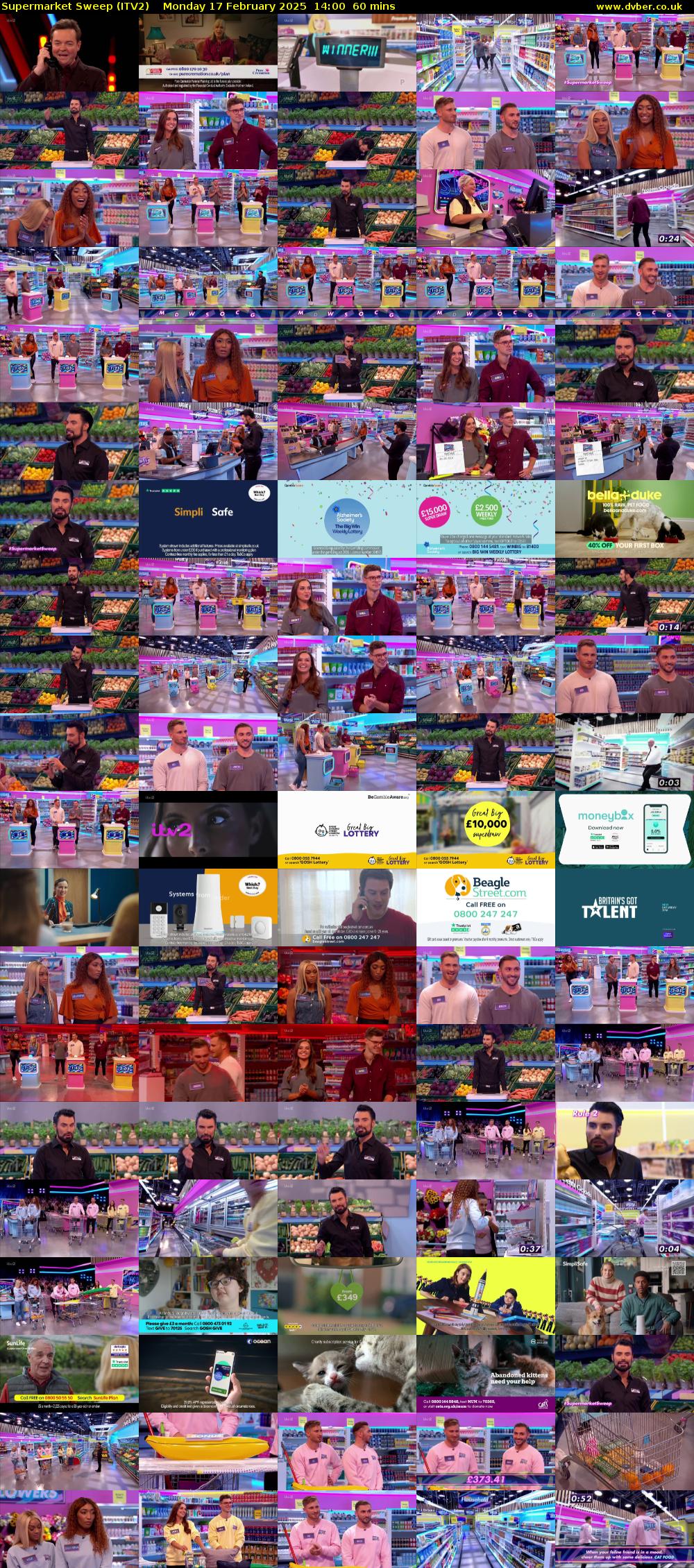 Supermarket Sweep (ITV2) Monday 17 February 2025 14:00 - 15:00
