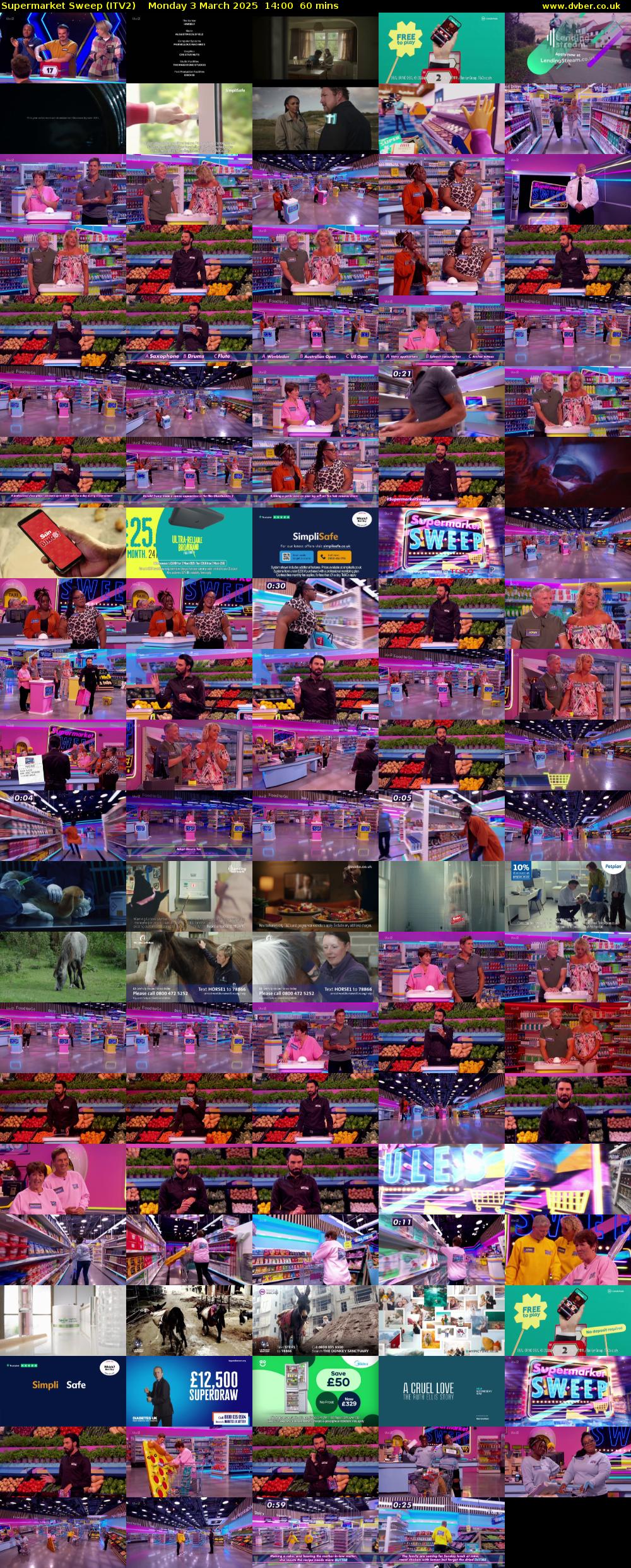 Supermarket Sweep (ITV2) Monday 3 March 2025 14:00 - 15:00