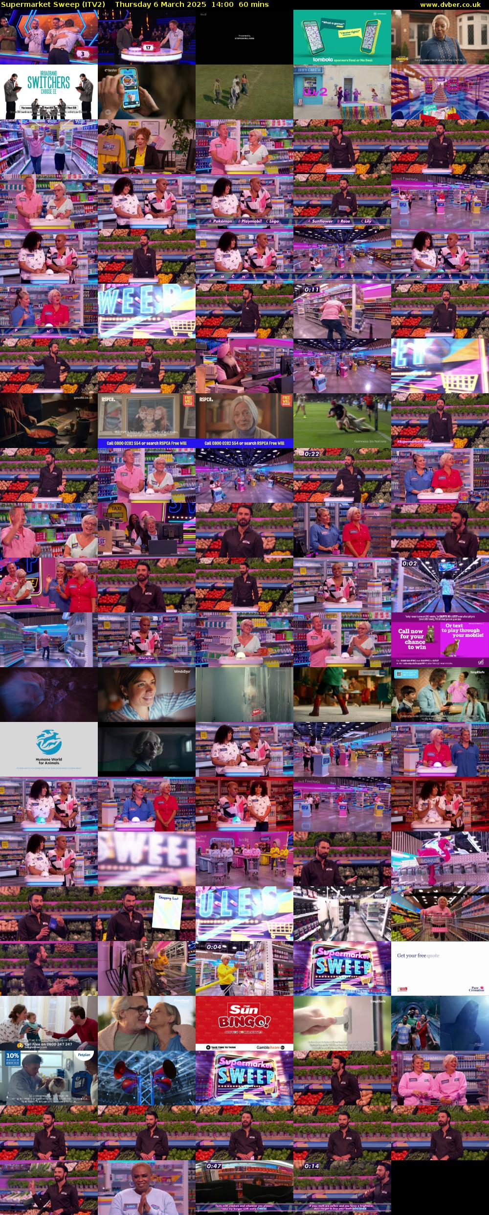 Supermarket Sweep (ITV2) Thursday 6 March 2025 14:00 - 15:00