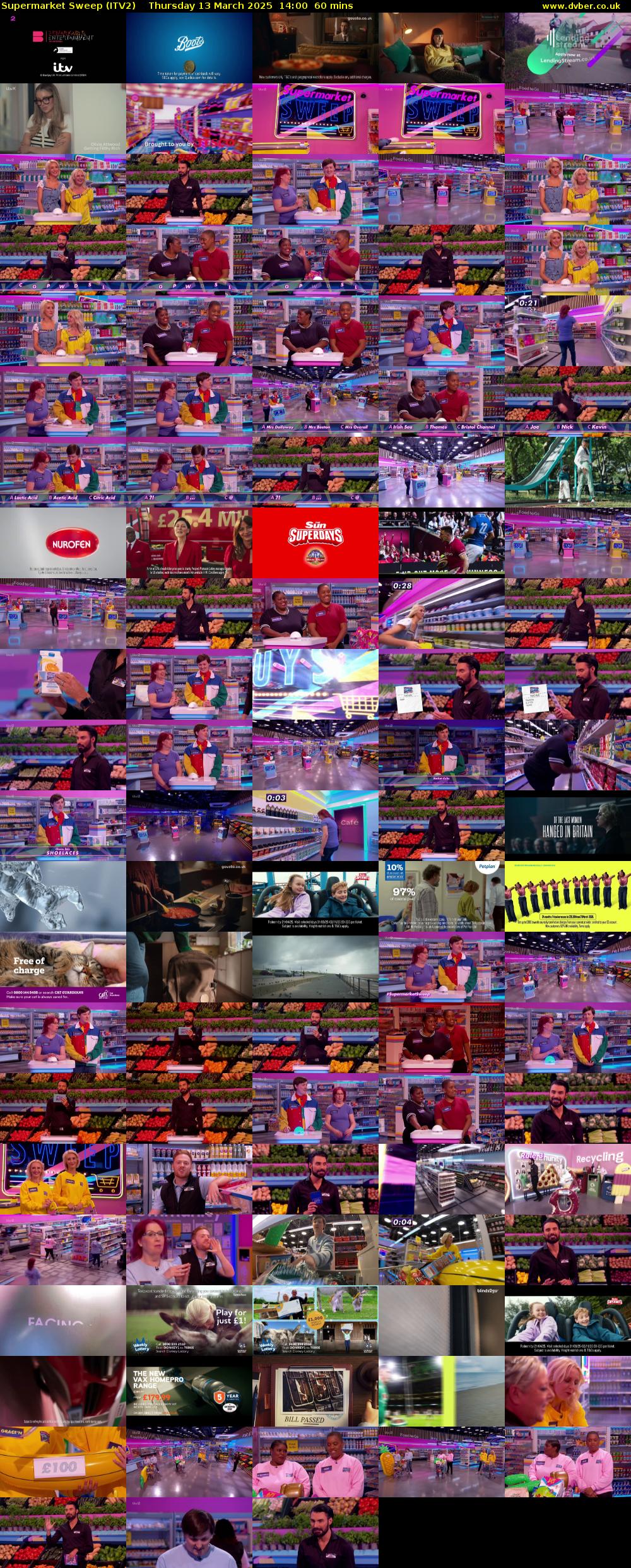 Supermarket Sweep (ITV2) Thursday 13 March 2025 14:00 - 15:00