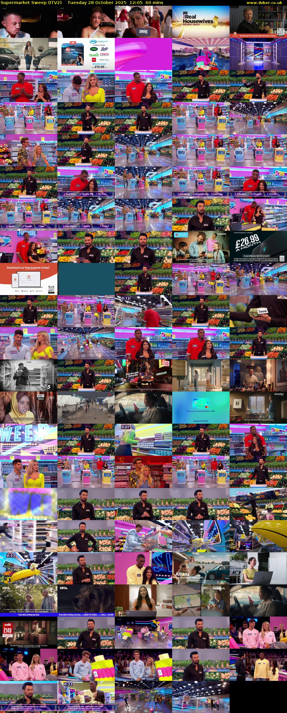 Supermarket Sweep (ITV2) Tuesday 28 October 2025 12:05 - 13:05