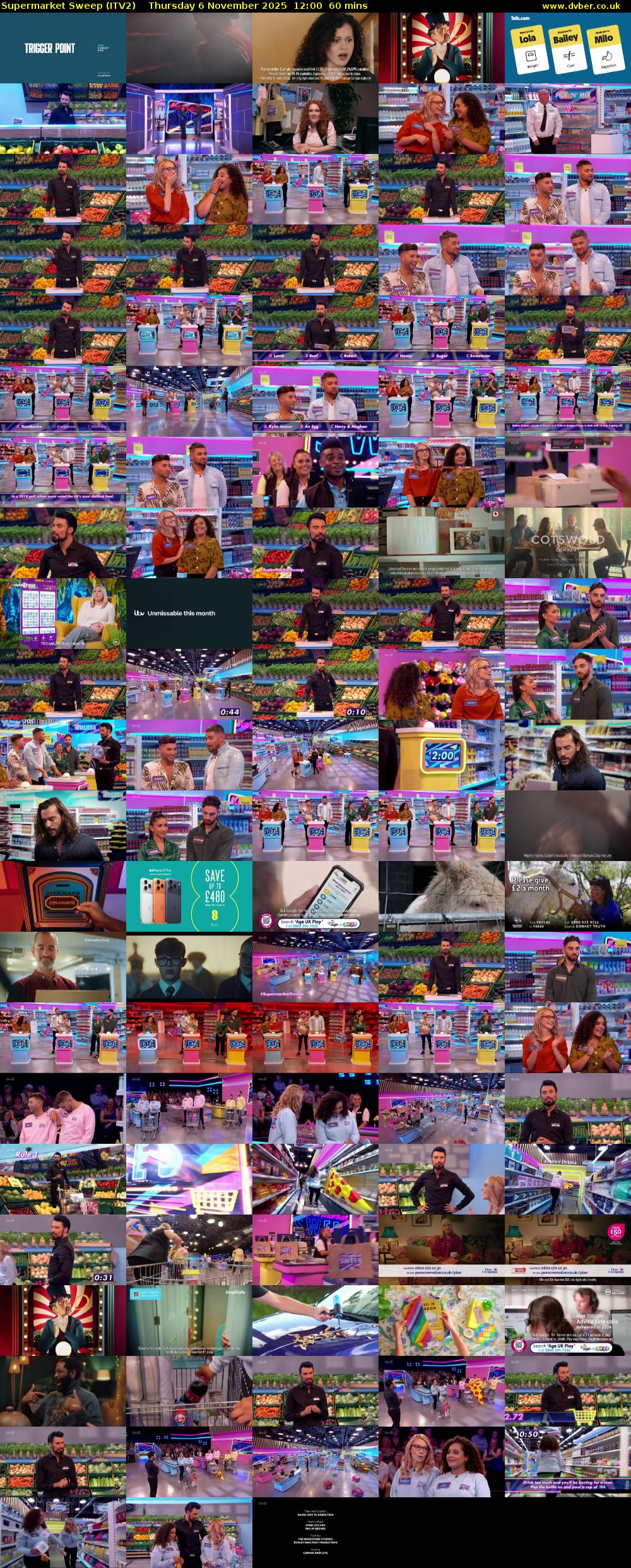 Supermarket Sweep (ITV2) Thursday 6 November 2025 12:00 - 13:00