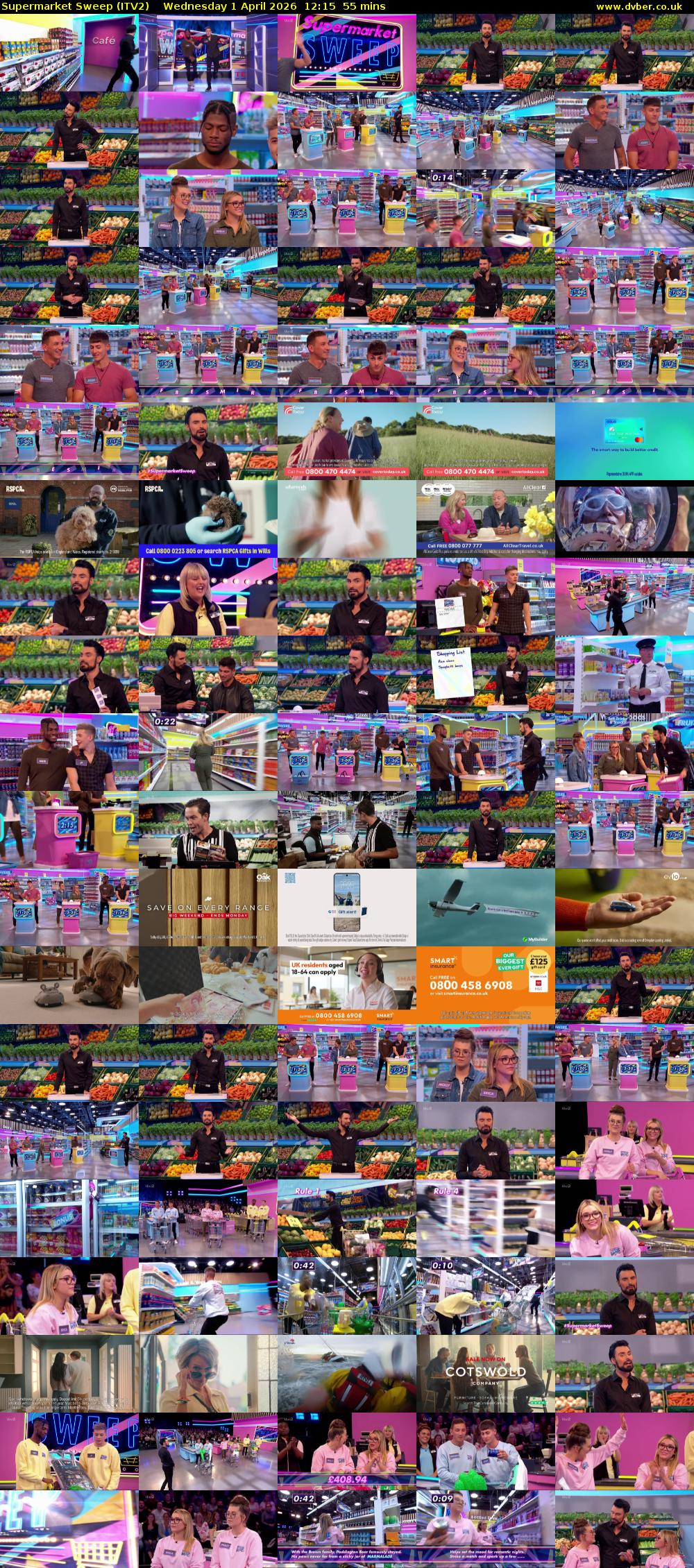 Supermarket Sweep (ITV2) Wednesday 1 April 2026 12:15 - 13:10