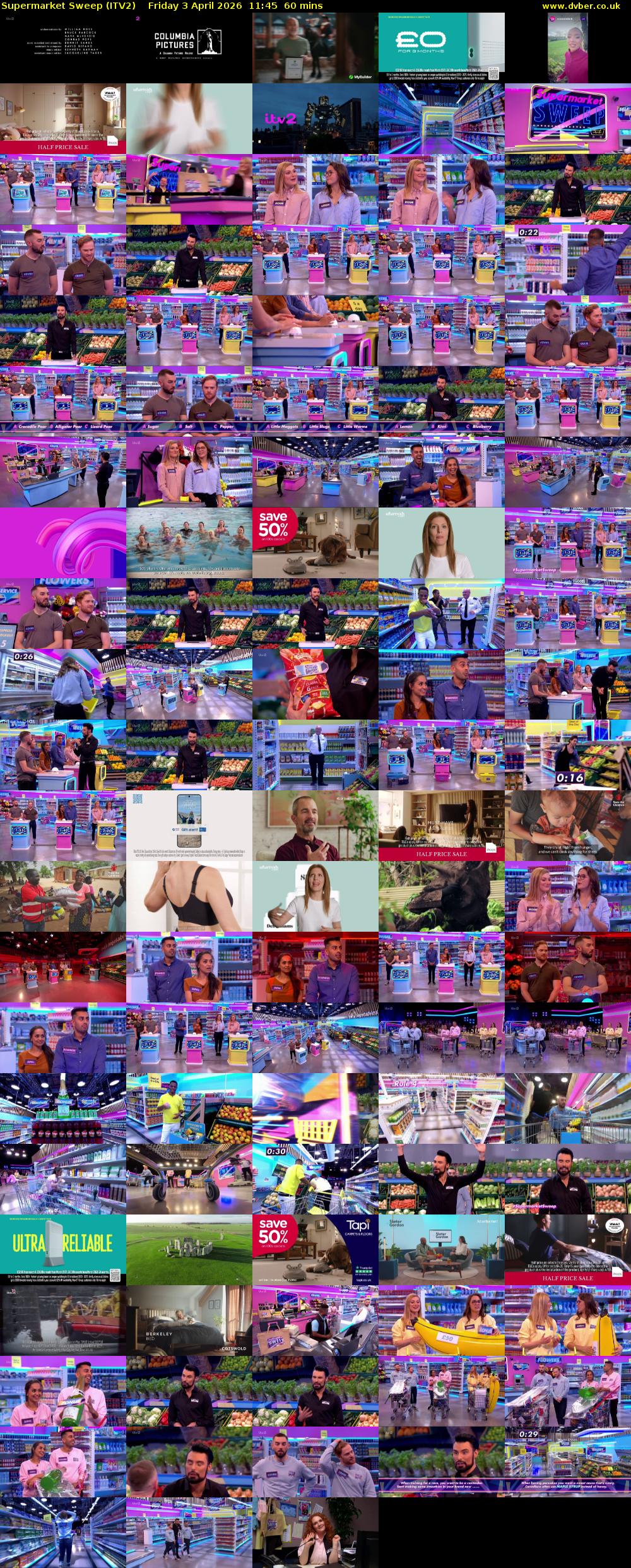 Supermarket Sweep (ITV2) Friday 3 April 2026 11:45 - 12:45