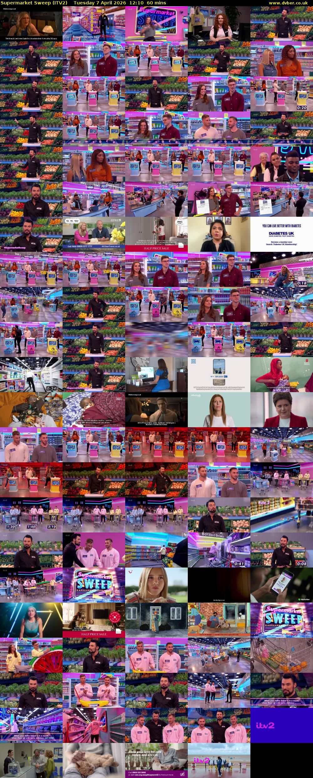 Supermarket Sweep (ITV2) Tuesday 7 April 2026 12:10 - 13:10