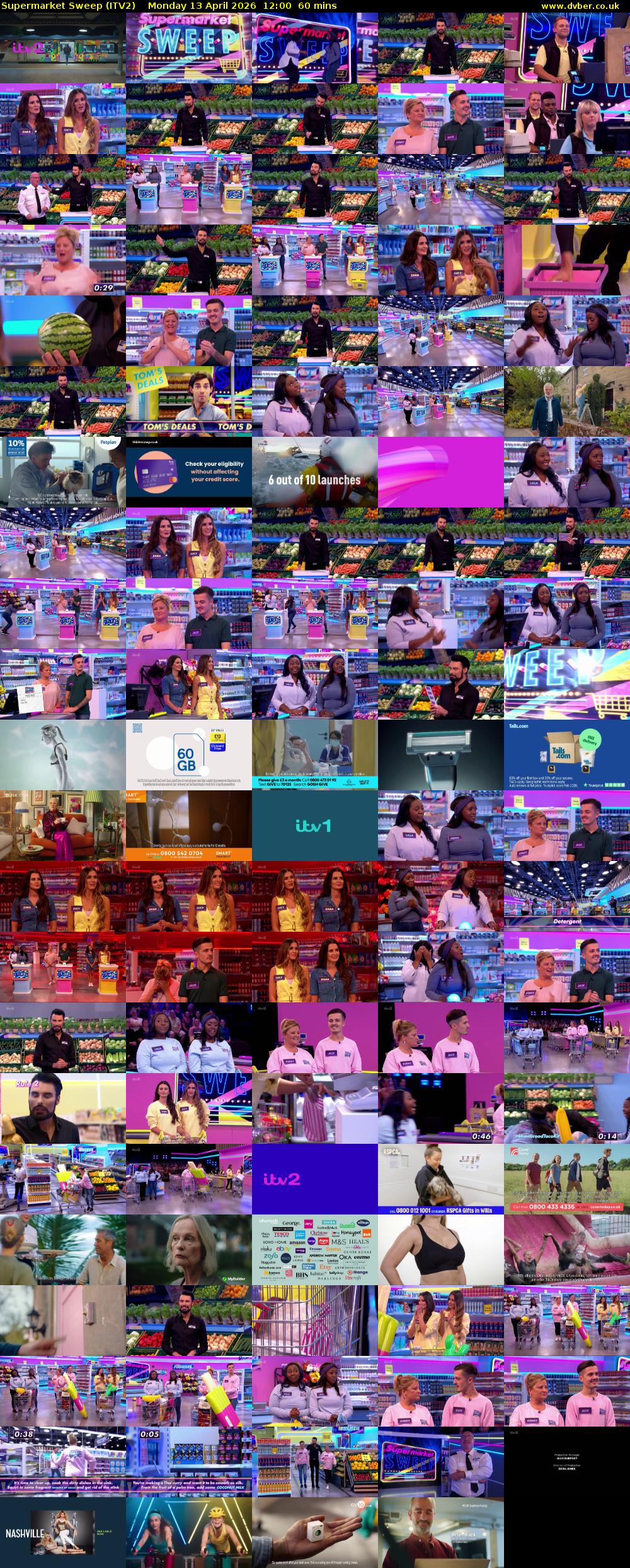 Supermarket Sweep (ITV2) Monday 13 April 2026 12:00 - 13:00