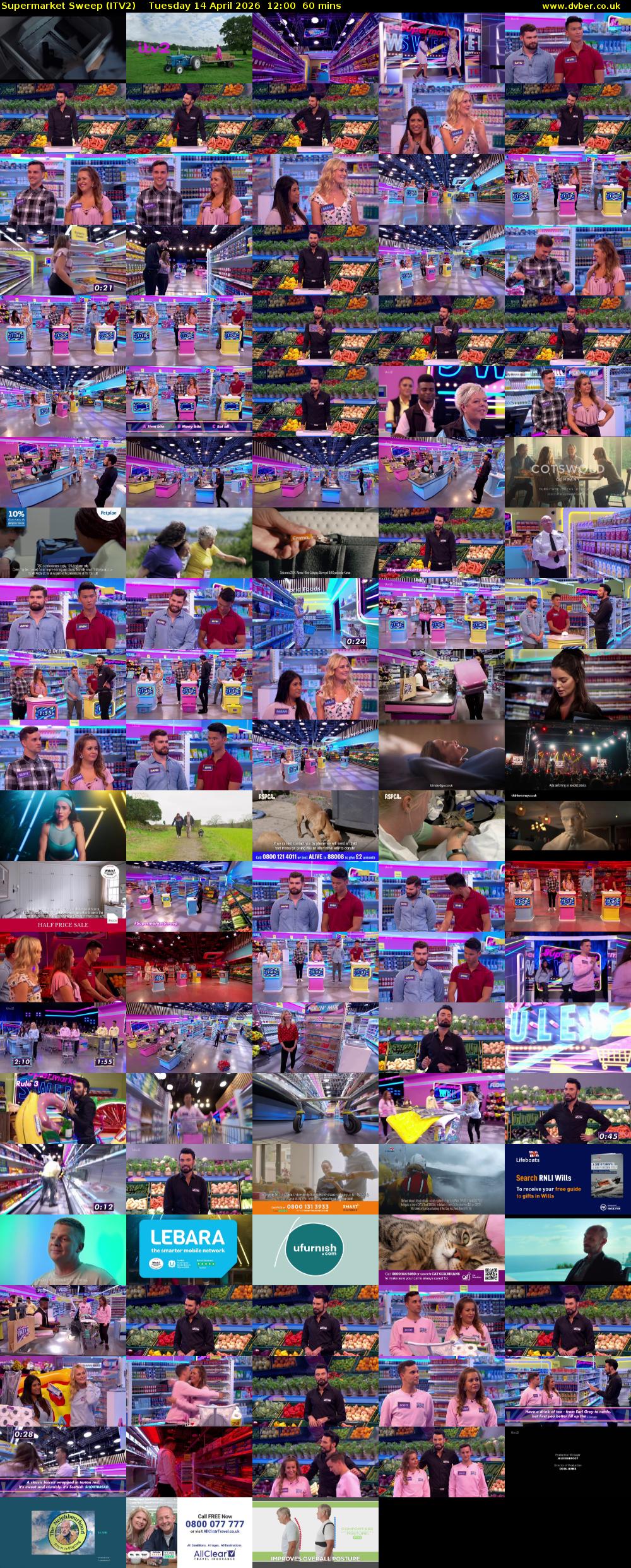 Supermarket Sweep (ITV2) Tuesday 14 April 2026 12:00 - 13:00