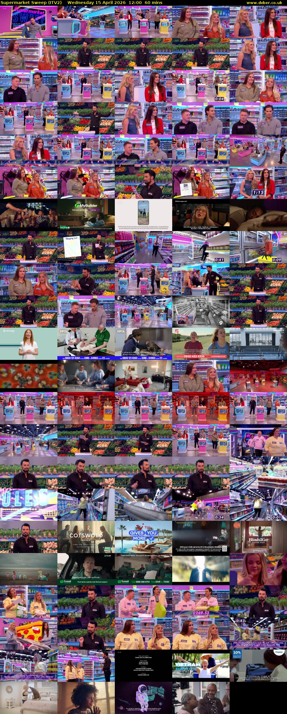 Supermarket Sweep (ITV2) Wednesday 15 April 2026 12:00 - 13:00