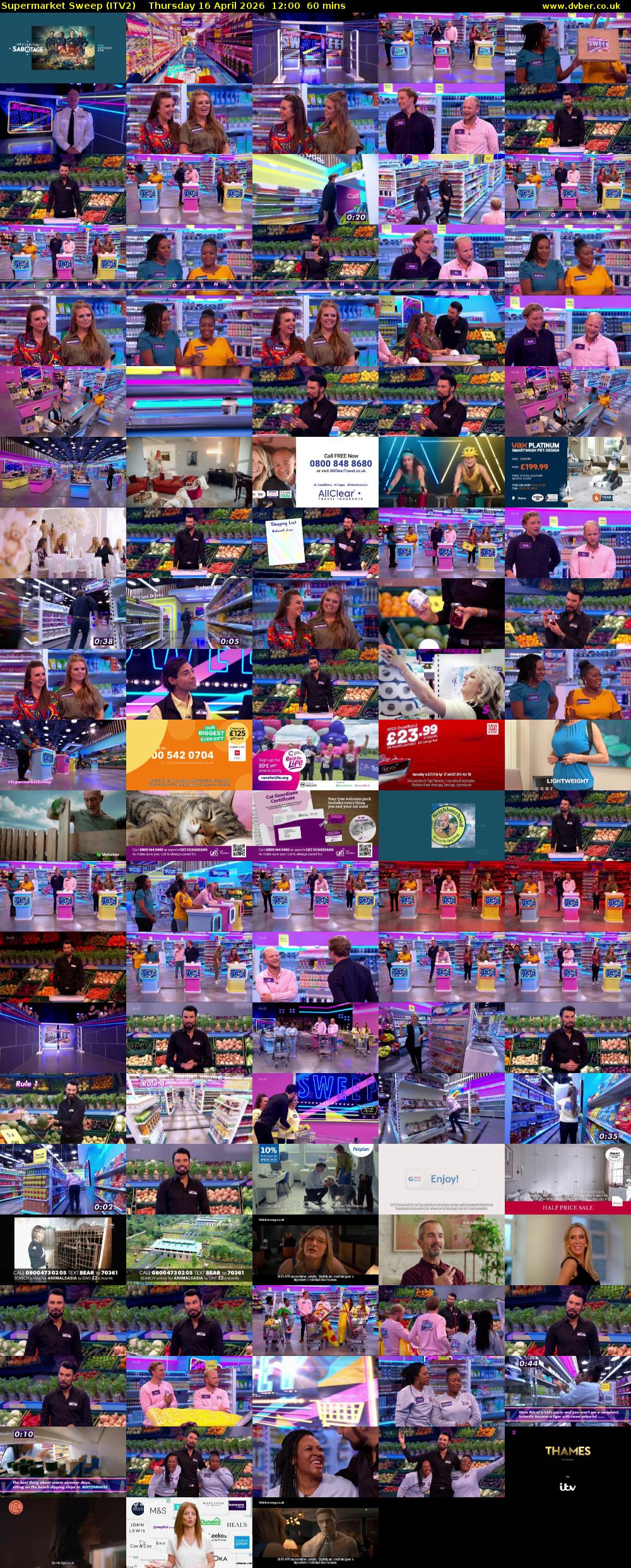 Supermarket Sweep (ITV2) Thursday 16 April 2026 12:00 - 13:00