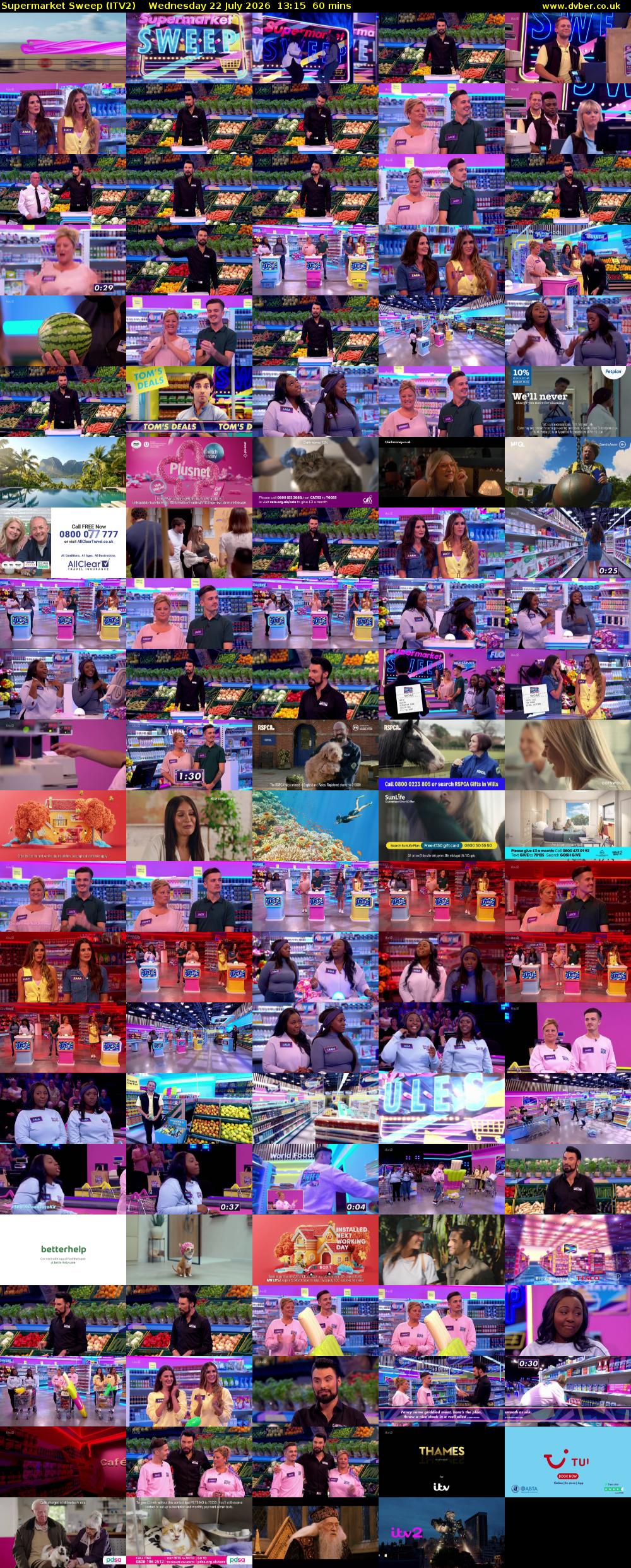 Supermarket Sweep (ITV2) Wednesday 22 July 2026 13:15 - 14:15