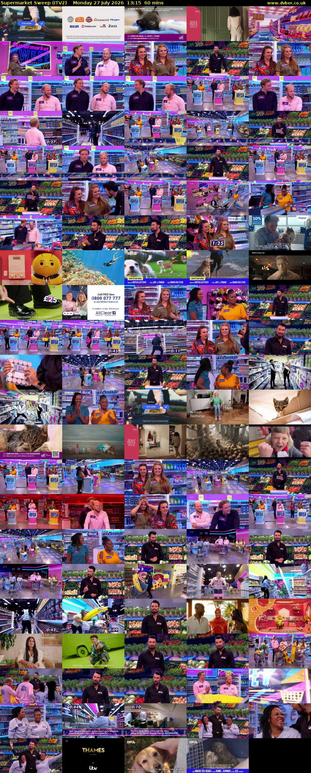 Supermarket Sweep (ITV2) Monday 27 July 2026 13:15 - 14:15