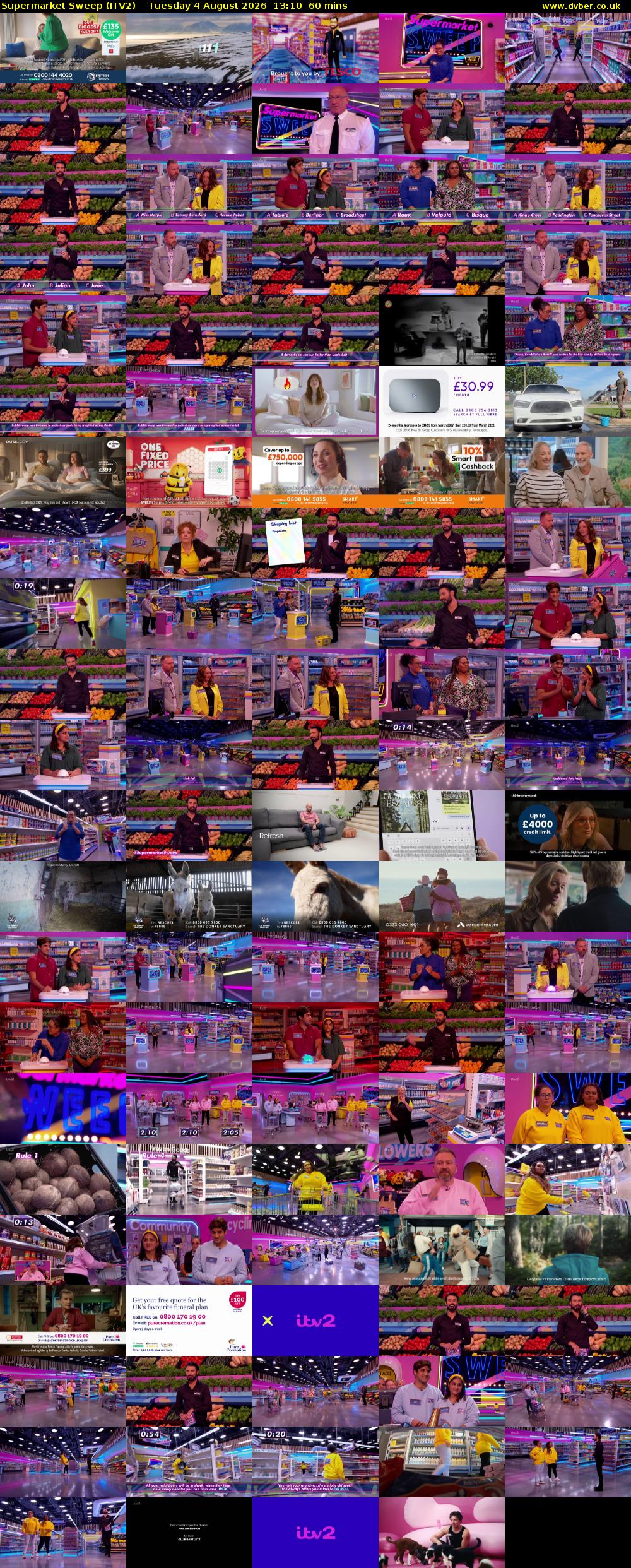 Supermarket Sweep (ITV2) Tuesday 4 August 2026 13:10 - 14:10