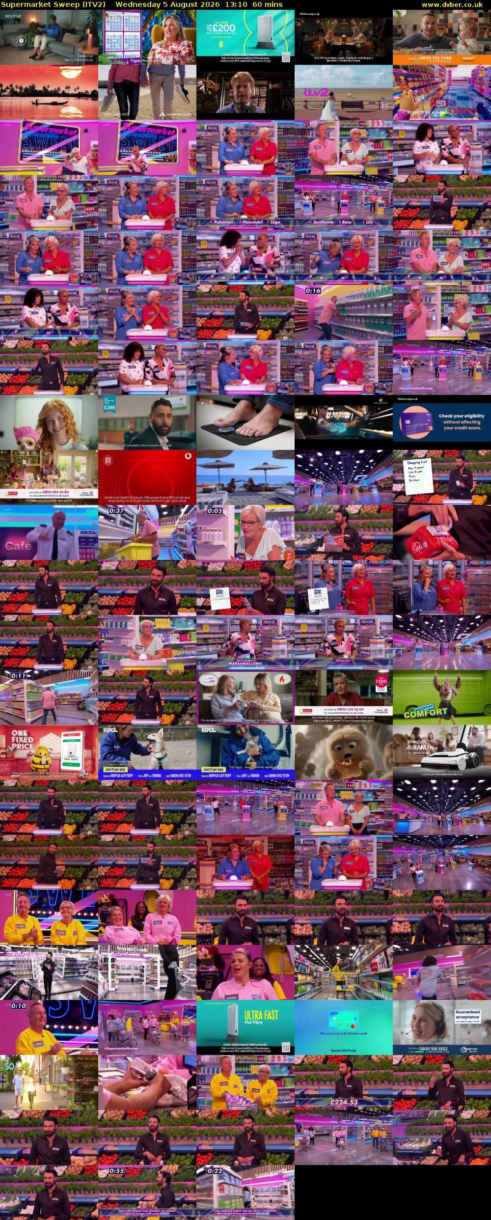 Supermarket Sweep (ITV2) Wednesday 5 August 2026 13:10 - 14:10