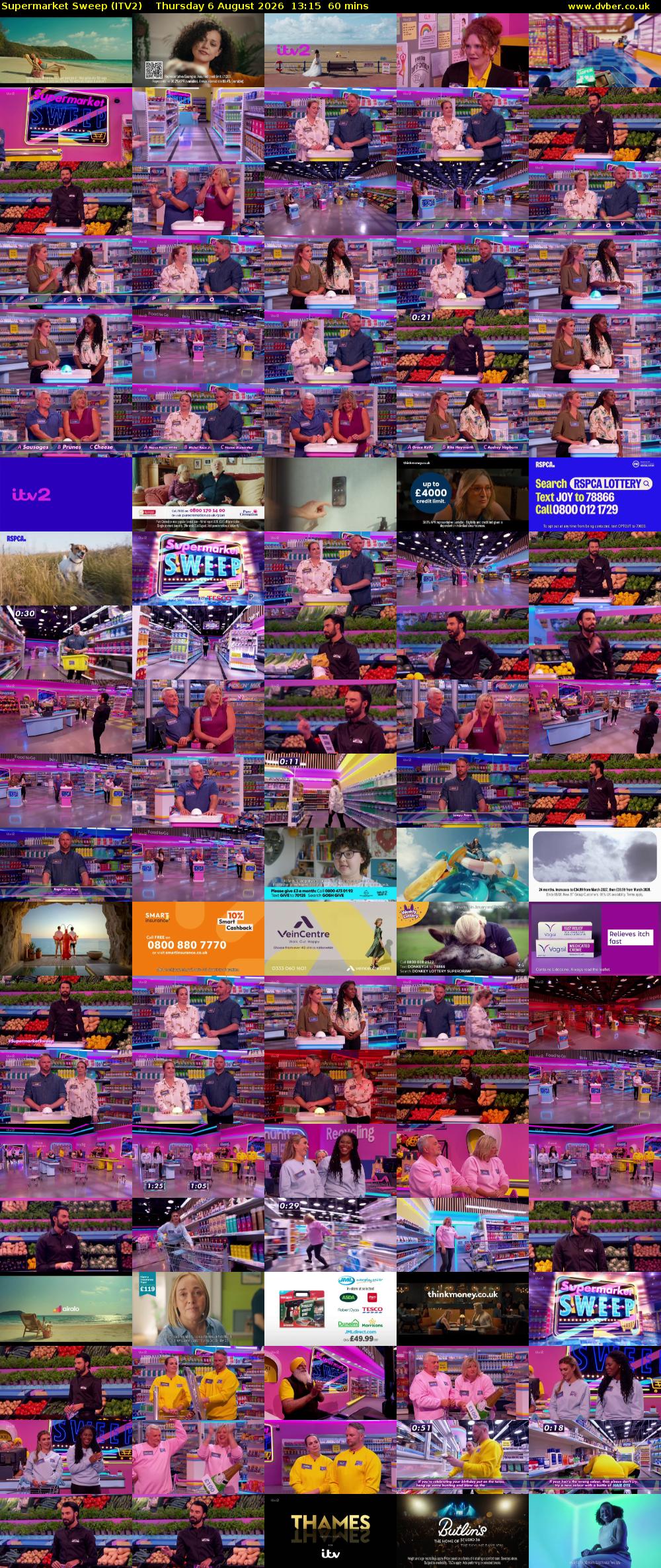 Supermarket Sweep (ITV2) Thursday 6 August 2026 13:15 - 14:15