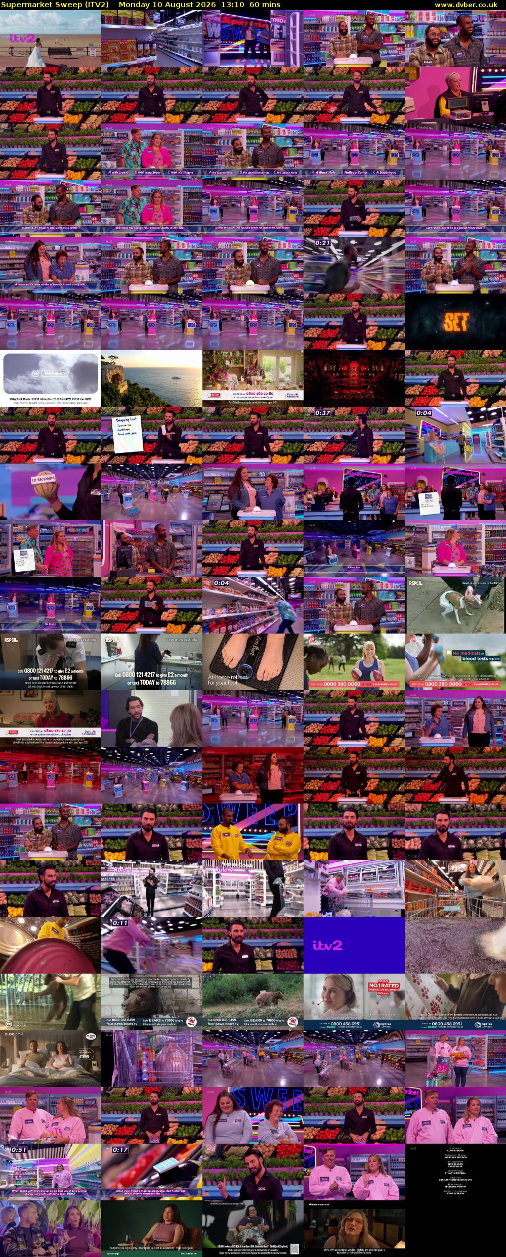 Supermarket Sweep (ITV2) Monday 10 August 2026 13:10 - 14:10