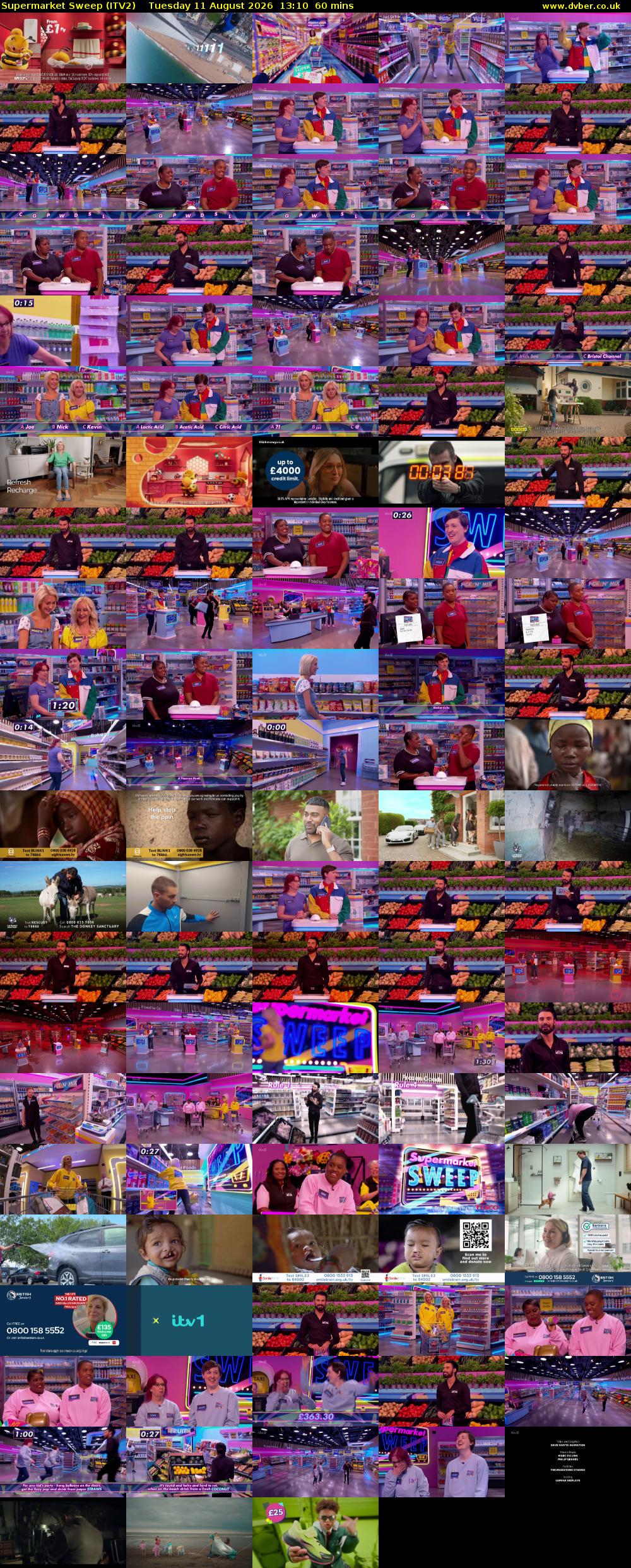 Supermarket Sweep (ITV2) Tuesday 11 August 2026 13:10 - 14:10