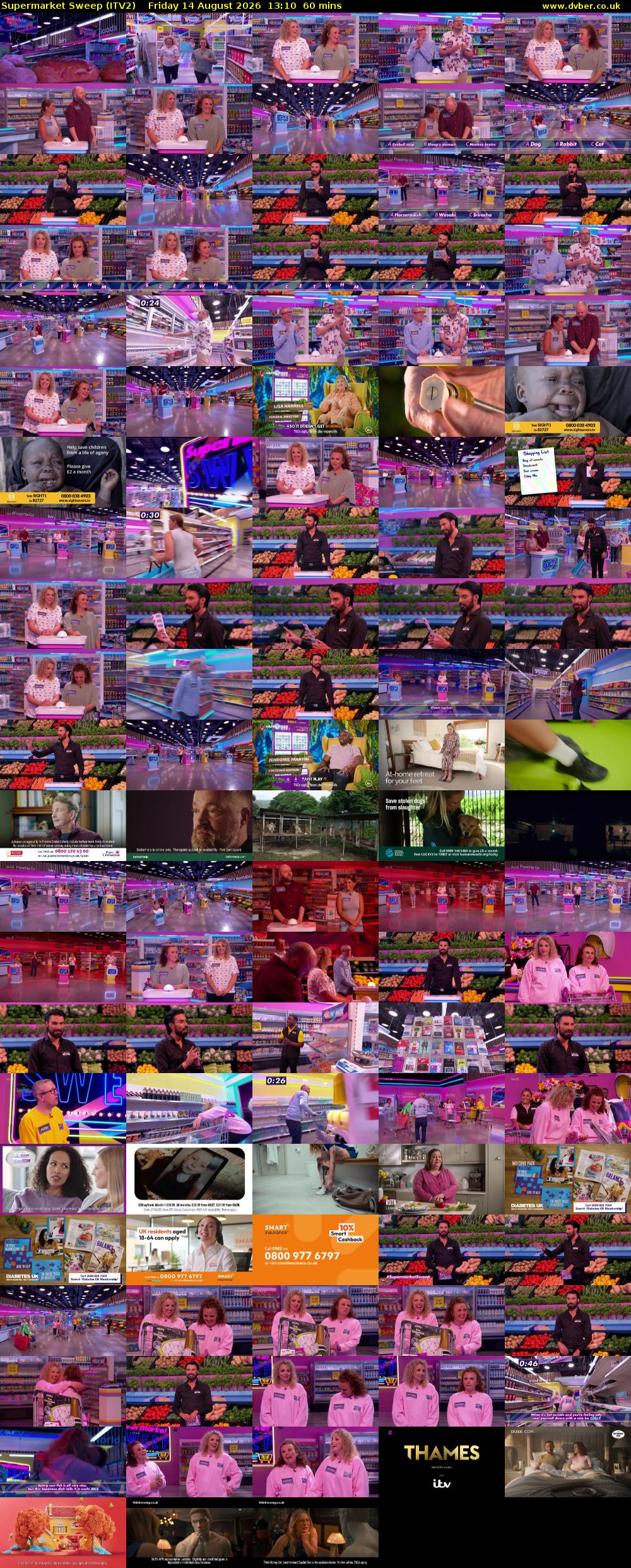 Supermarket Sweep (ITV2) Friday 14 August 2026 13:10 - 14:10