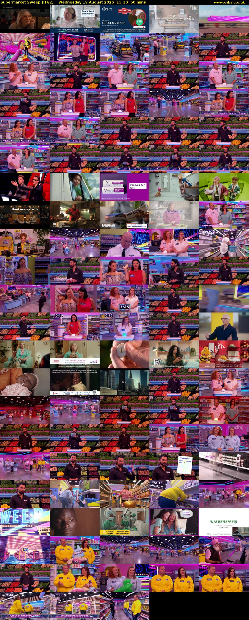 Supermarket Sweep (ITV2) Wednesday 19 August 2026 13:10 - 14:10