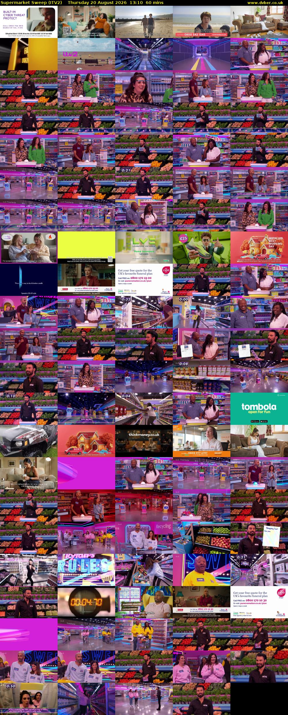 Supermarket Sweep (ITV2) Thursday 20 August 2026 13:10 - 14:10