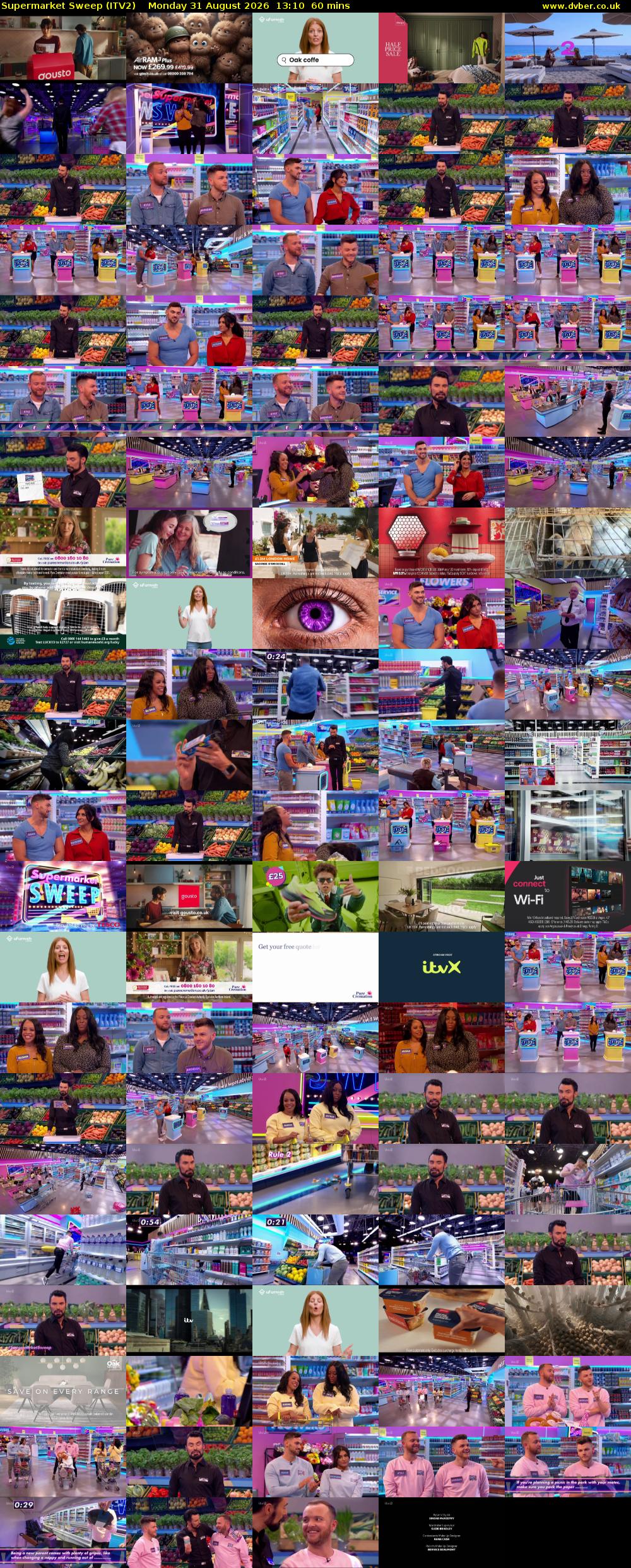 Supermarket Sweep (ITV2) Monday 31 August 2026 13:10 - 14:10
