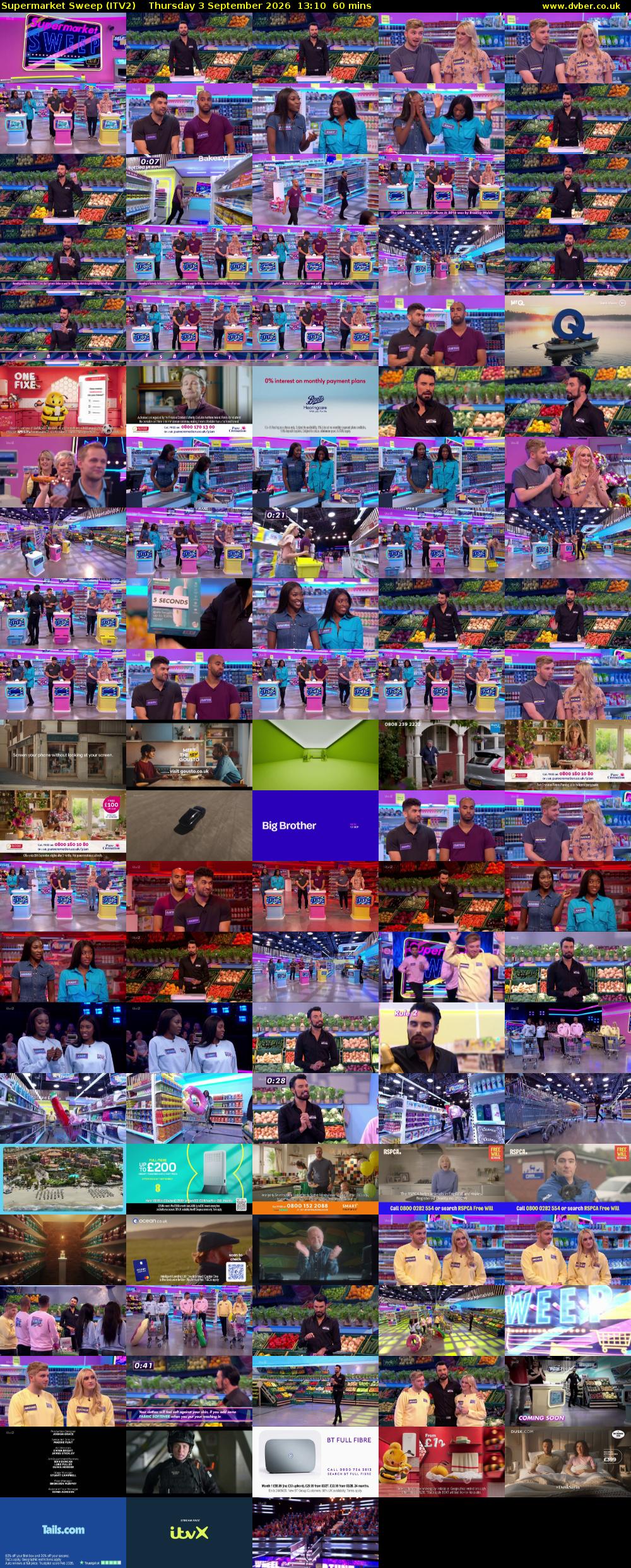 Supermarket Sweep (ITV2) Thursday 3 September 2026 13:10 - 14:10